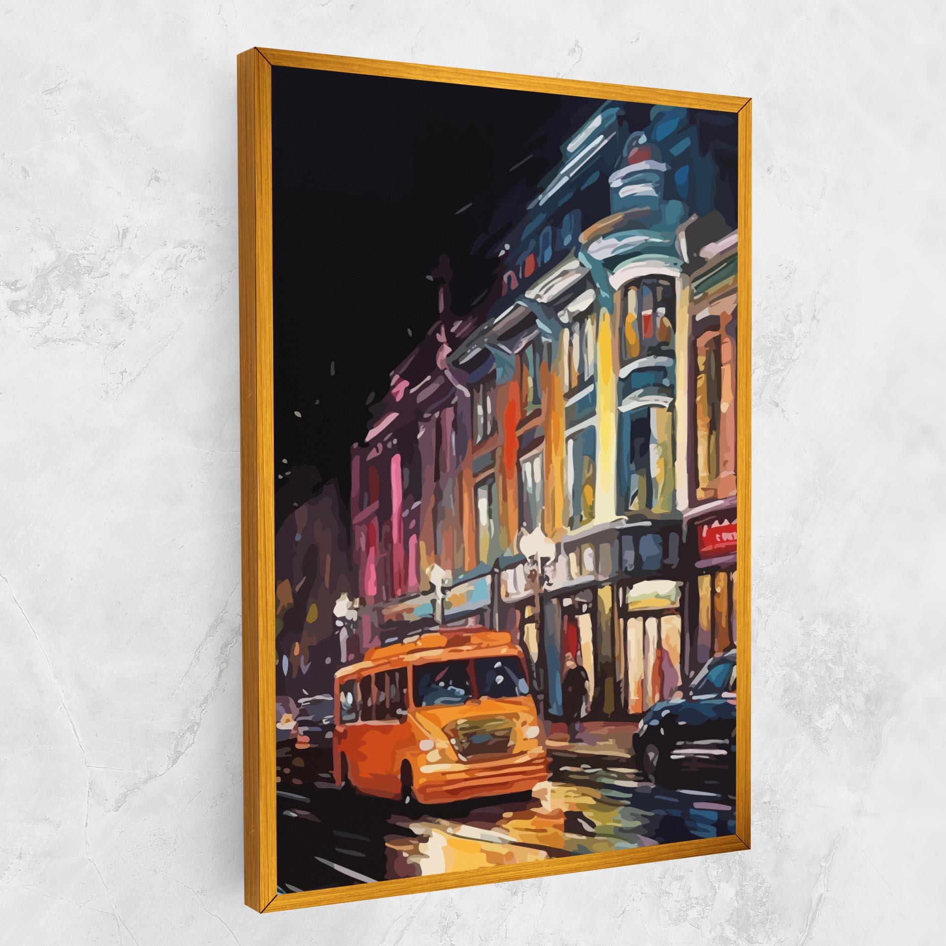 Leinwandbild Yellow Car City Art mockup 1