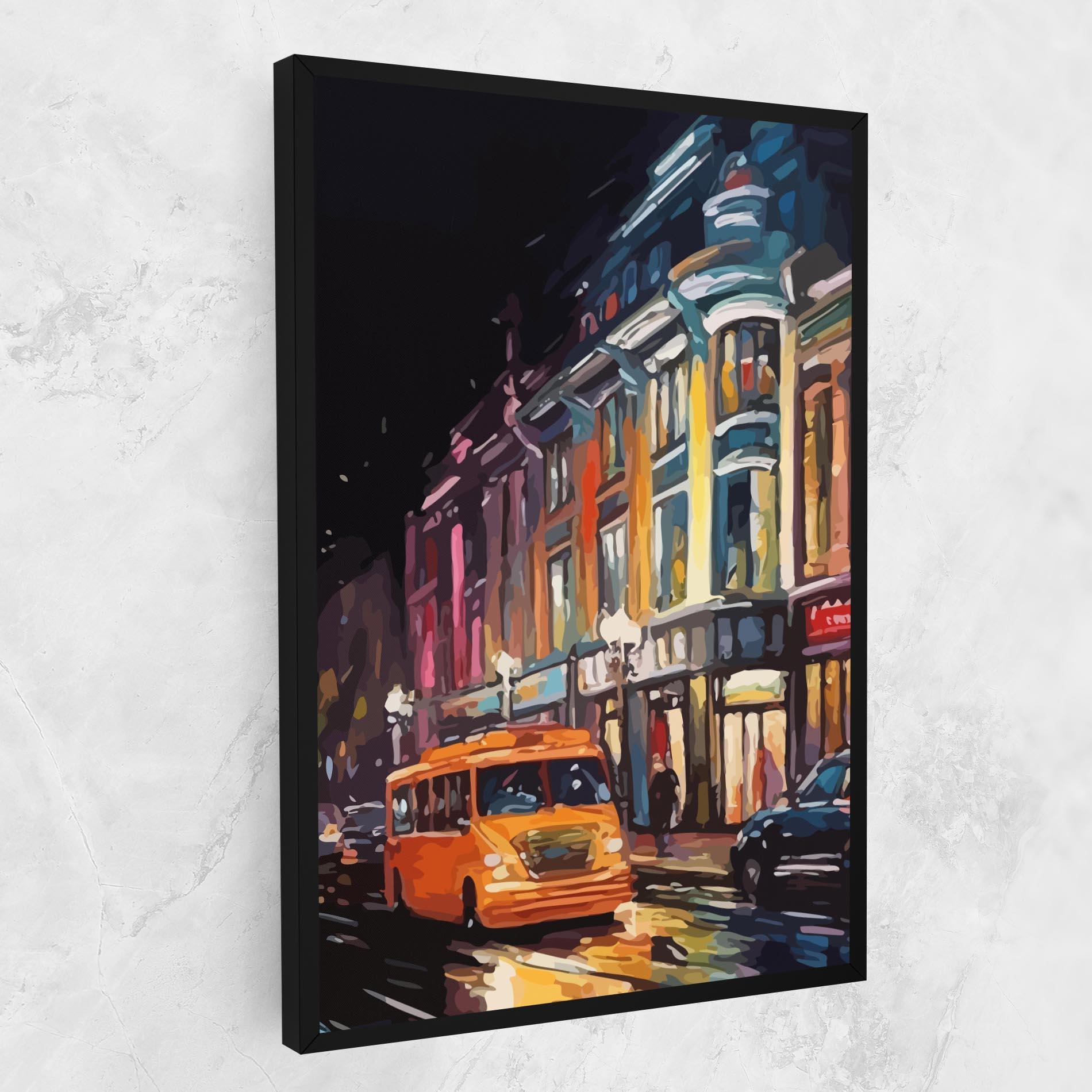 Leinwandbild Yellow Car City Art mockup 1