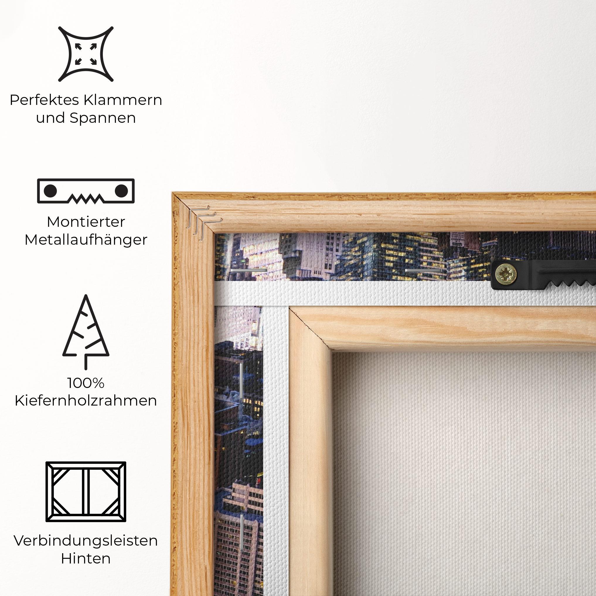 Leinwandbild Blue Gold Skylines mockup 5