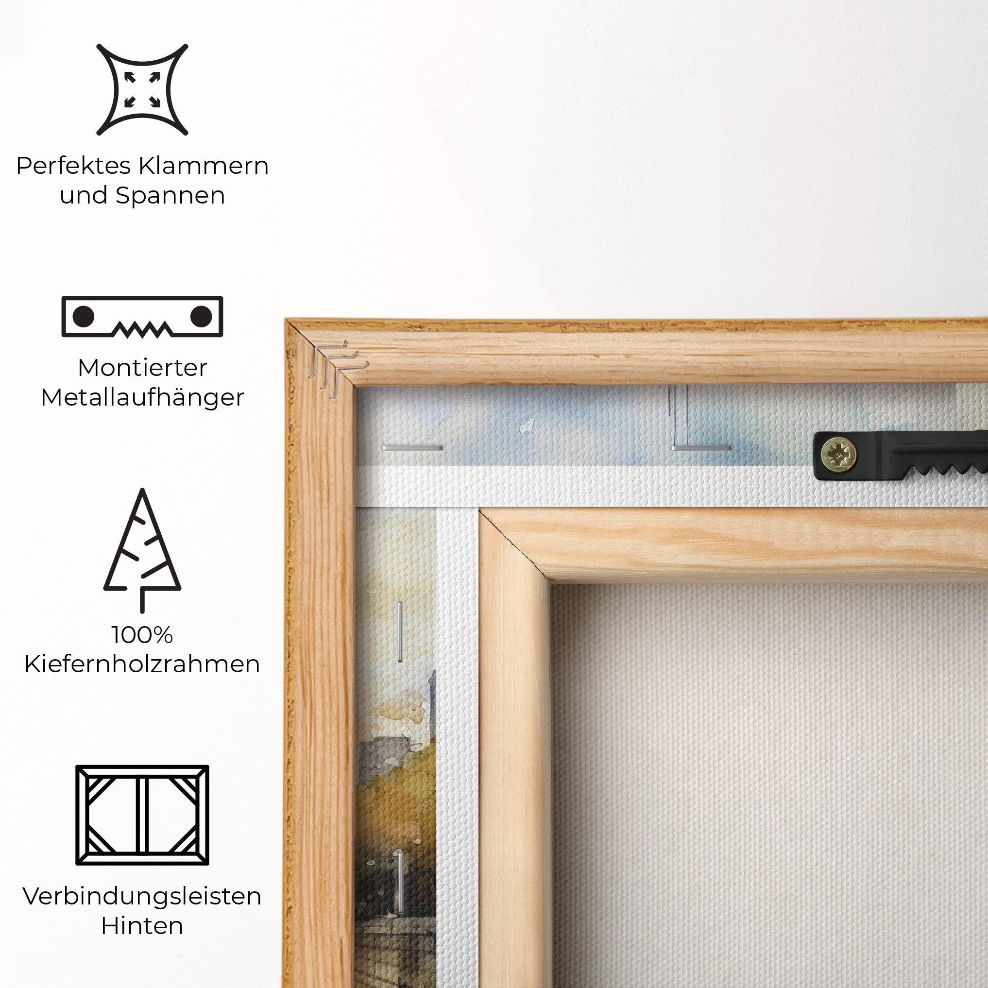 Leinwandbild City Skyline Painting mockup 5