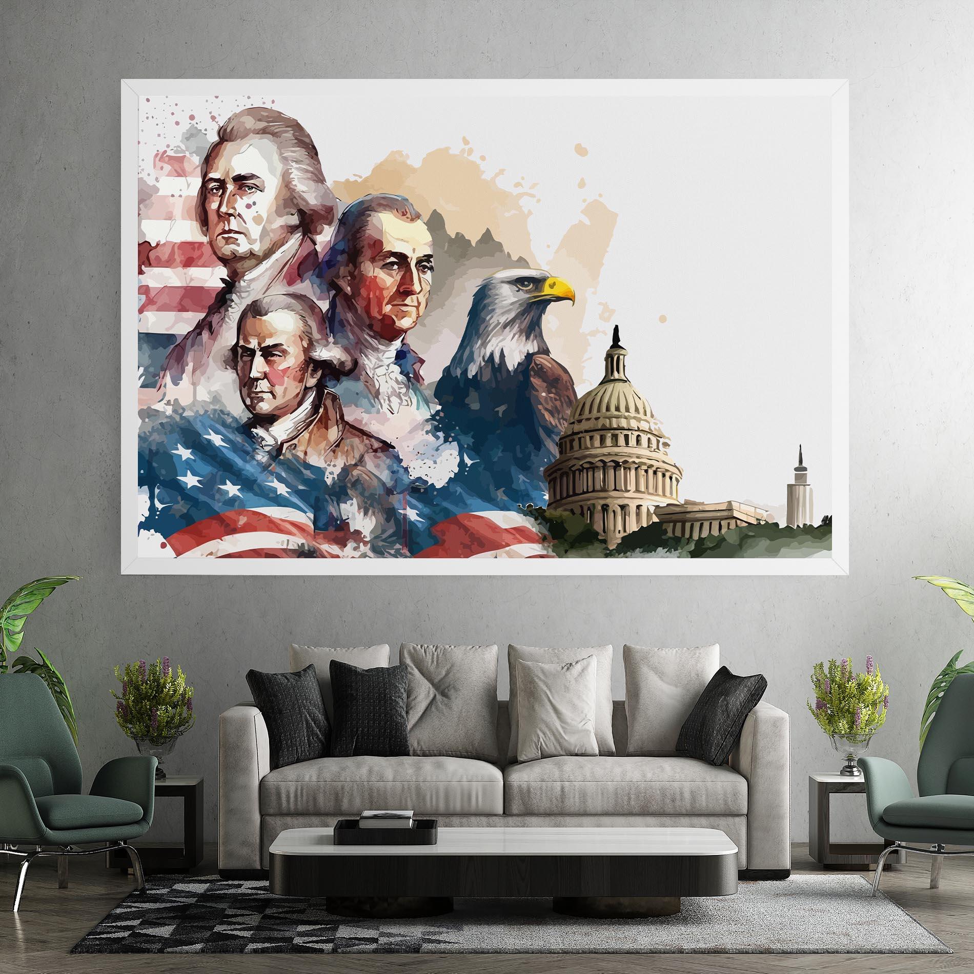 Leinwandbild American Flag Art mockup 7