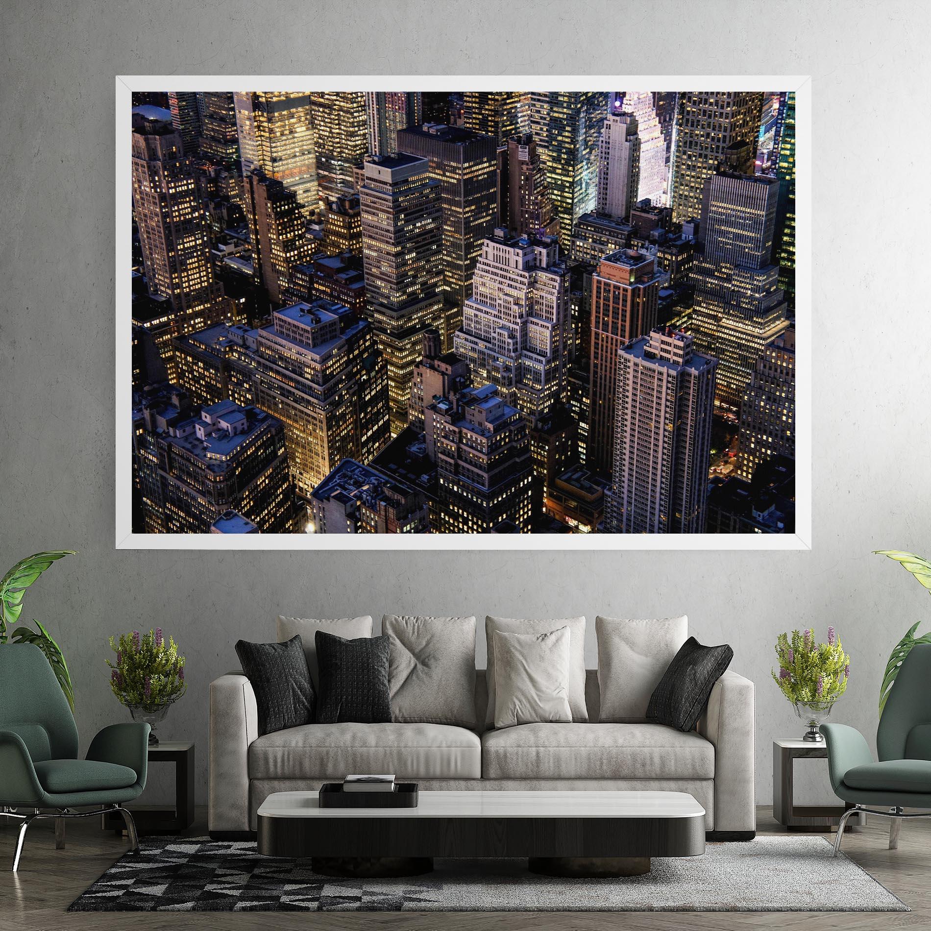 Leinwandbild Blue Gold Skylines mockup 7
