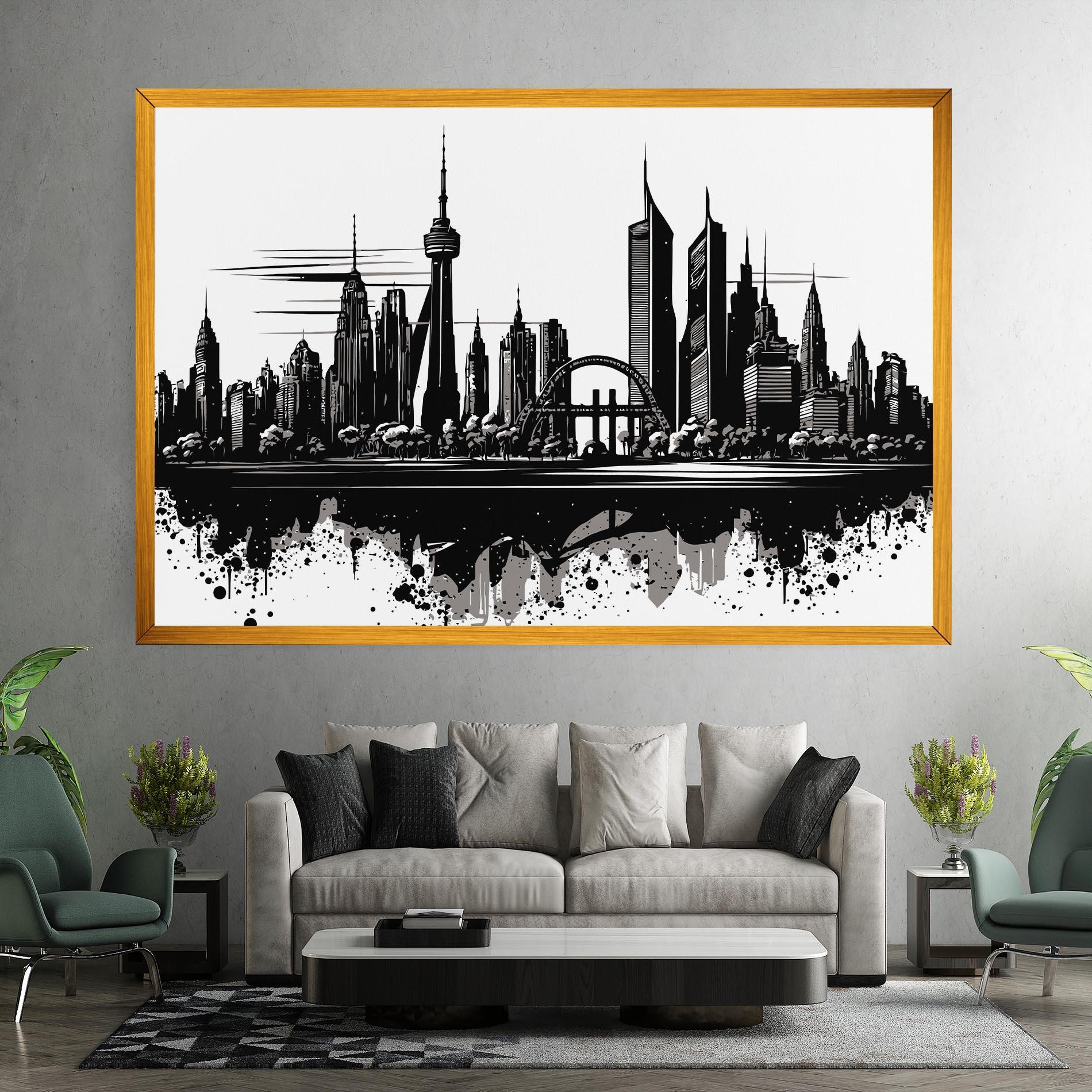 Leinwandbild Black Ink City mockup 7