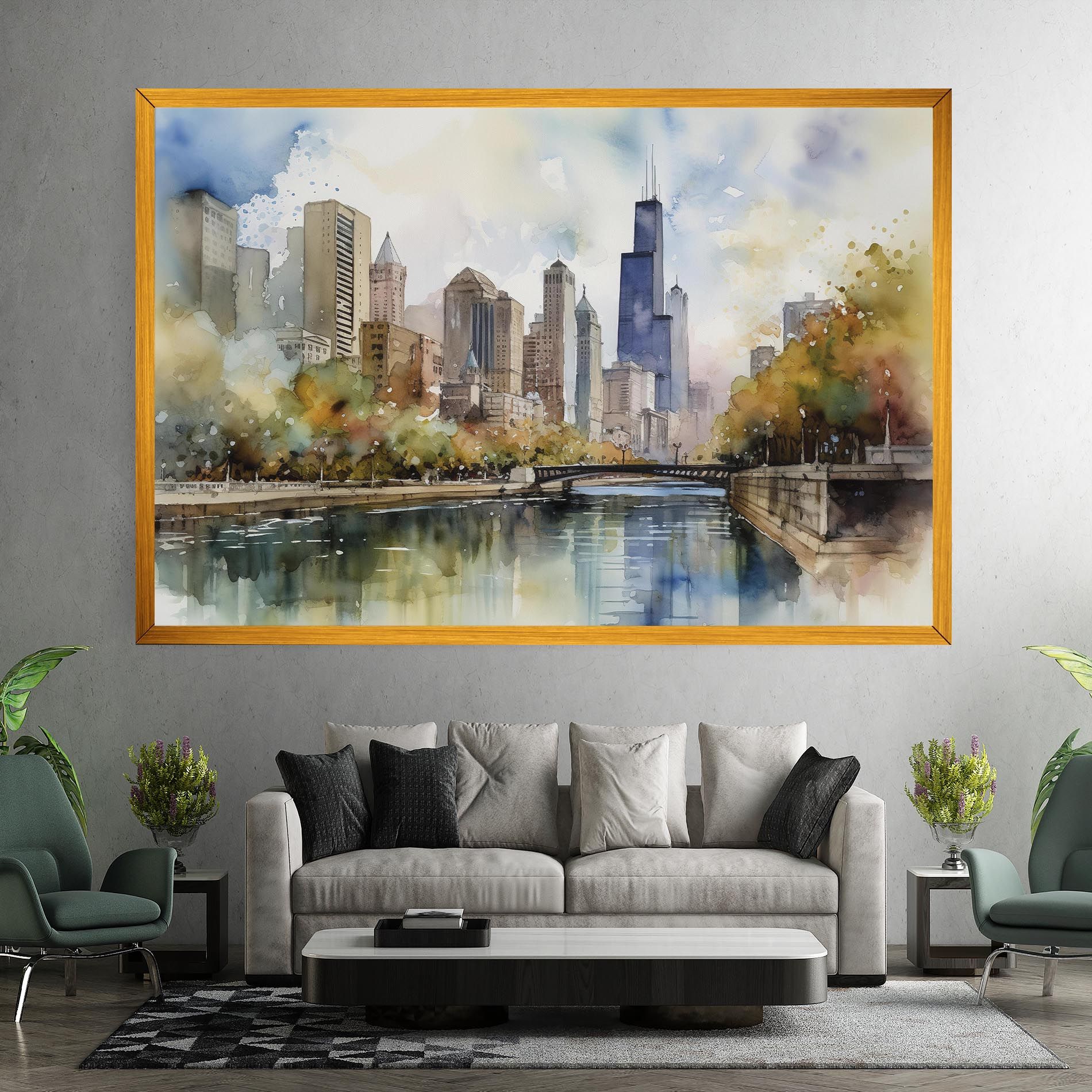 City Skyline Painting mockup 7