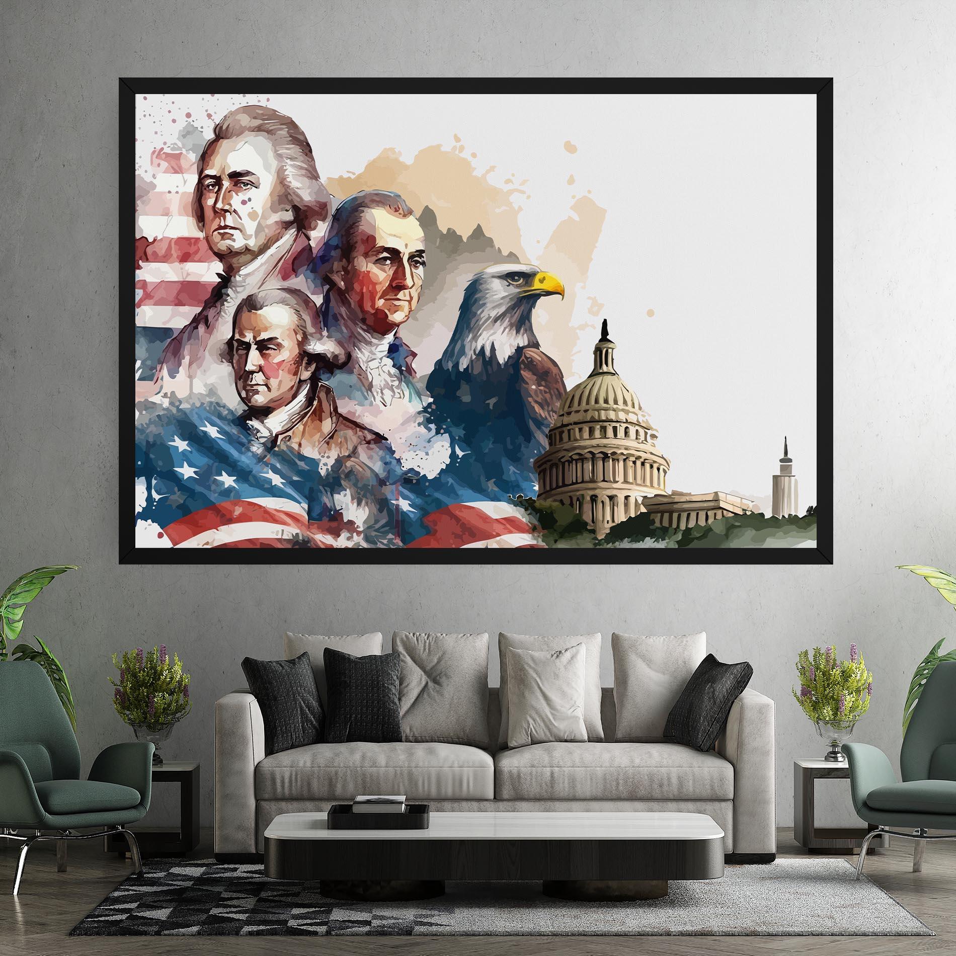 Leinwandbild American Flag Art mockup 7