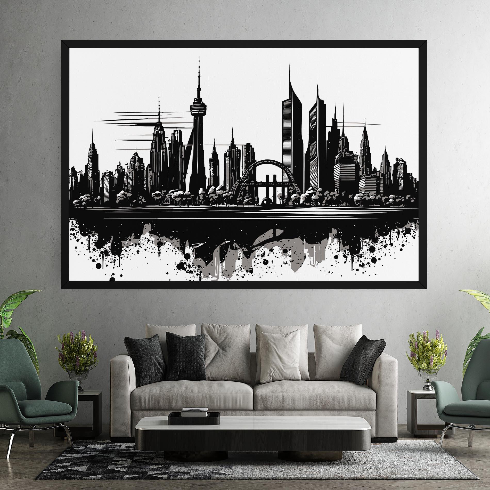 Leinwandbild Black Ink City mockup 7