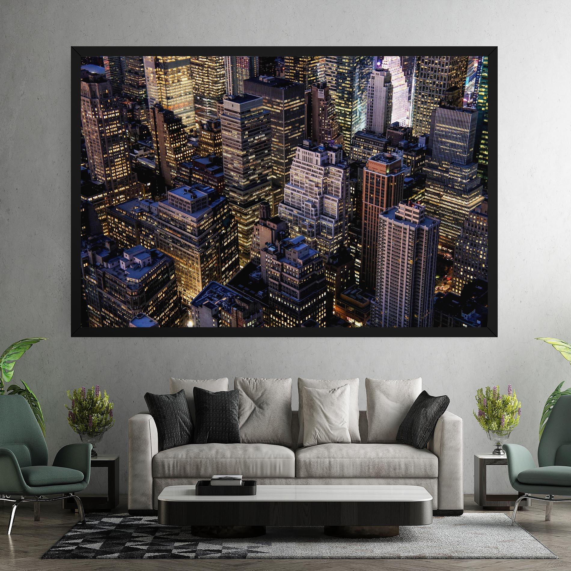 Leinwandbild Blue Gold Skylines mockup 7