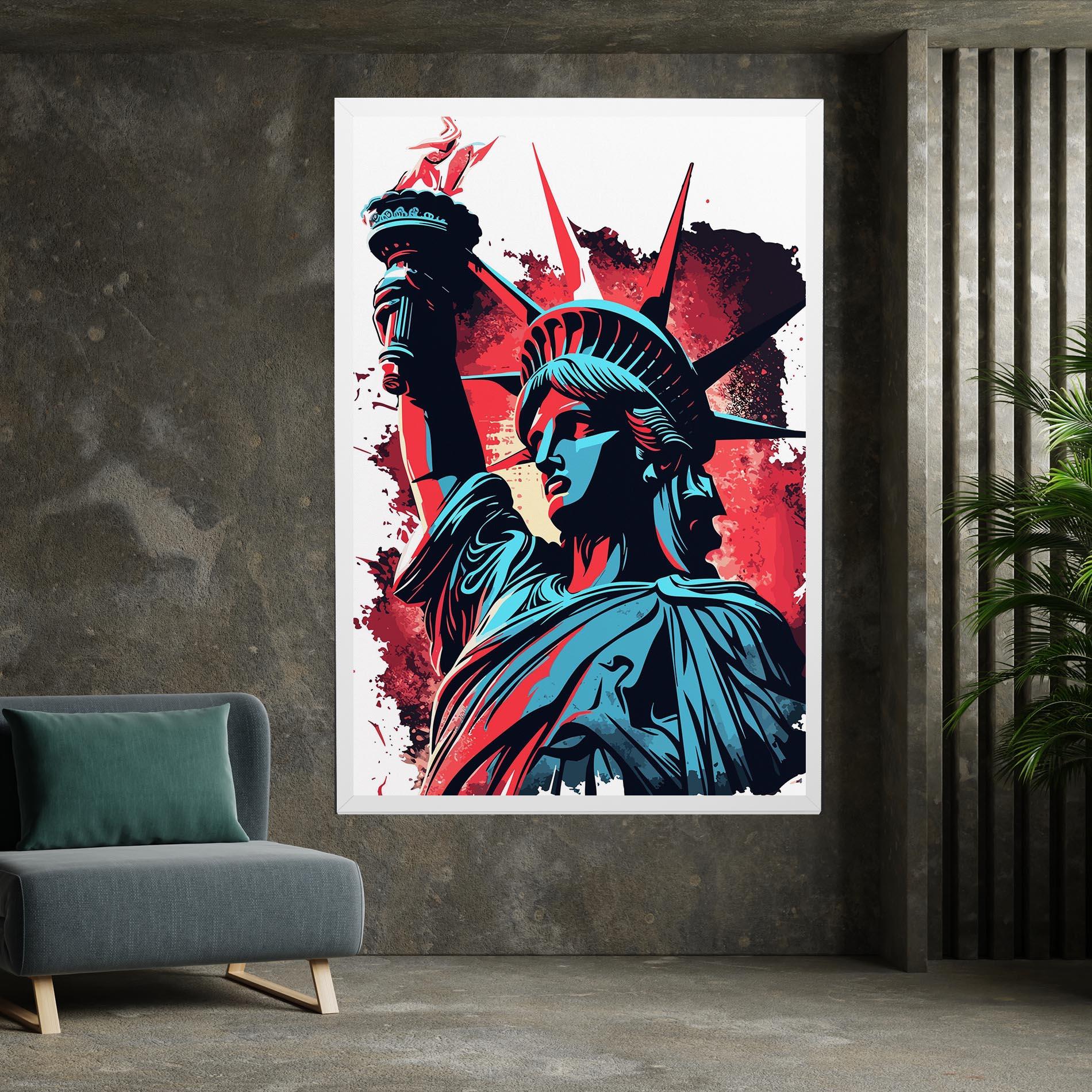 Leinwandbild Liberty Statue Art mockup 7