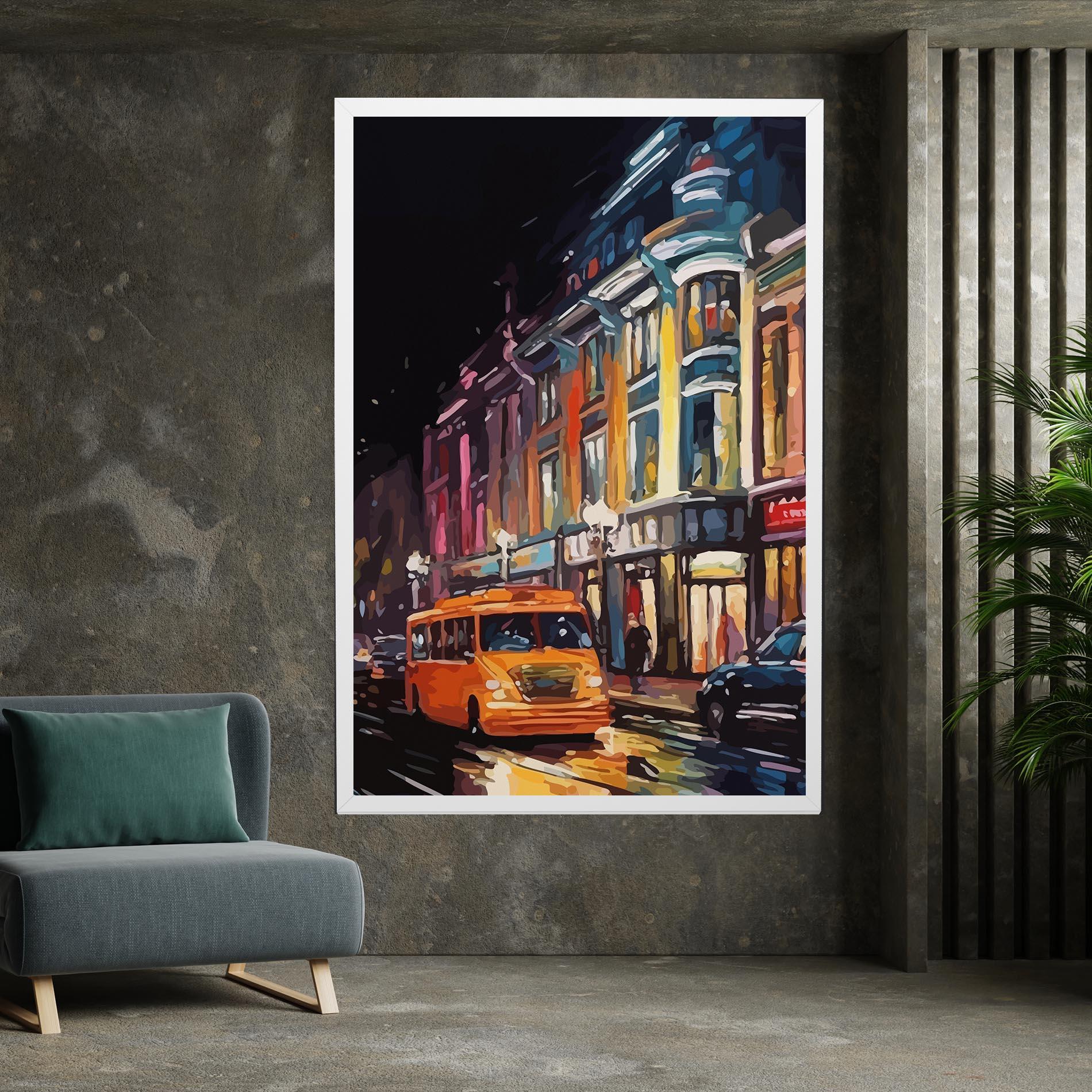 Leinwandbild Yellow Car City Art mockup 7