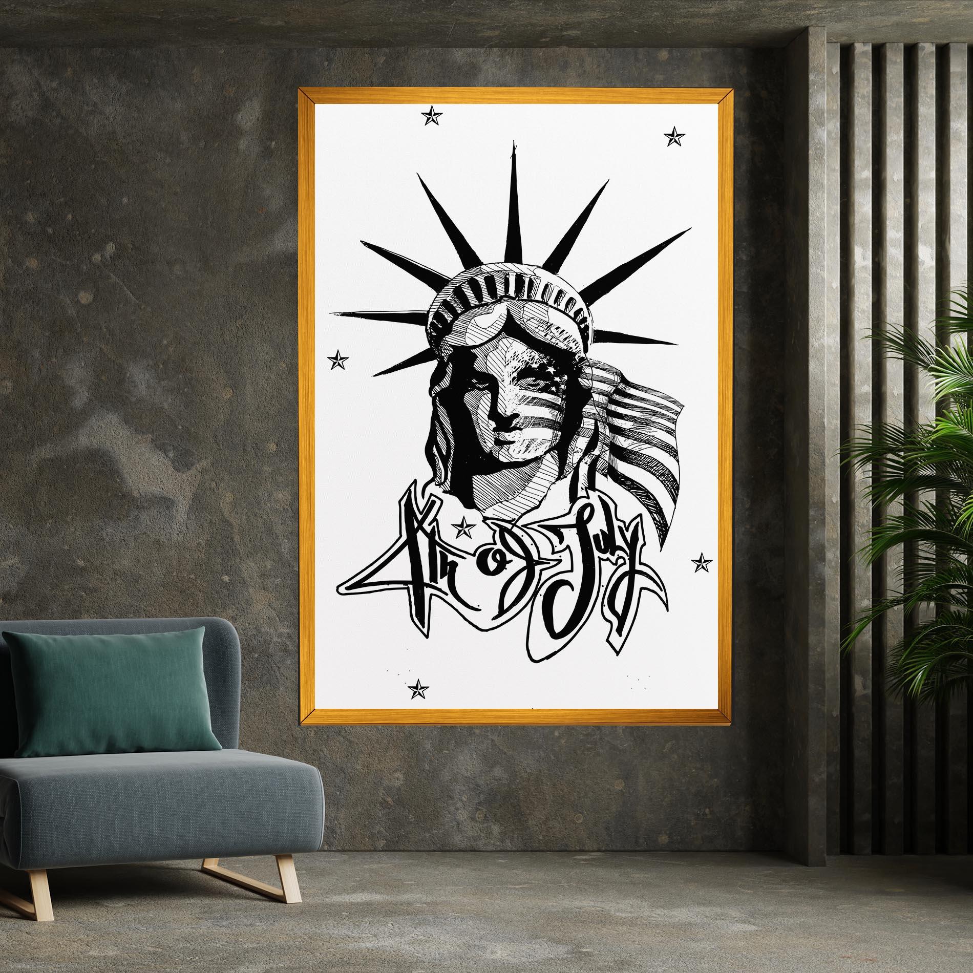 Leinwandbild Head Of Liberty Statue mockup 7
