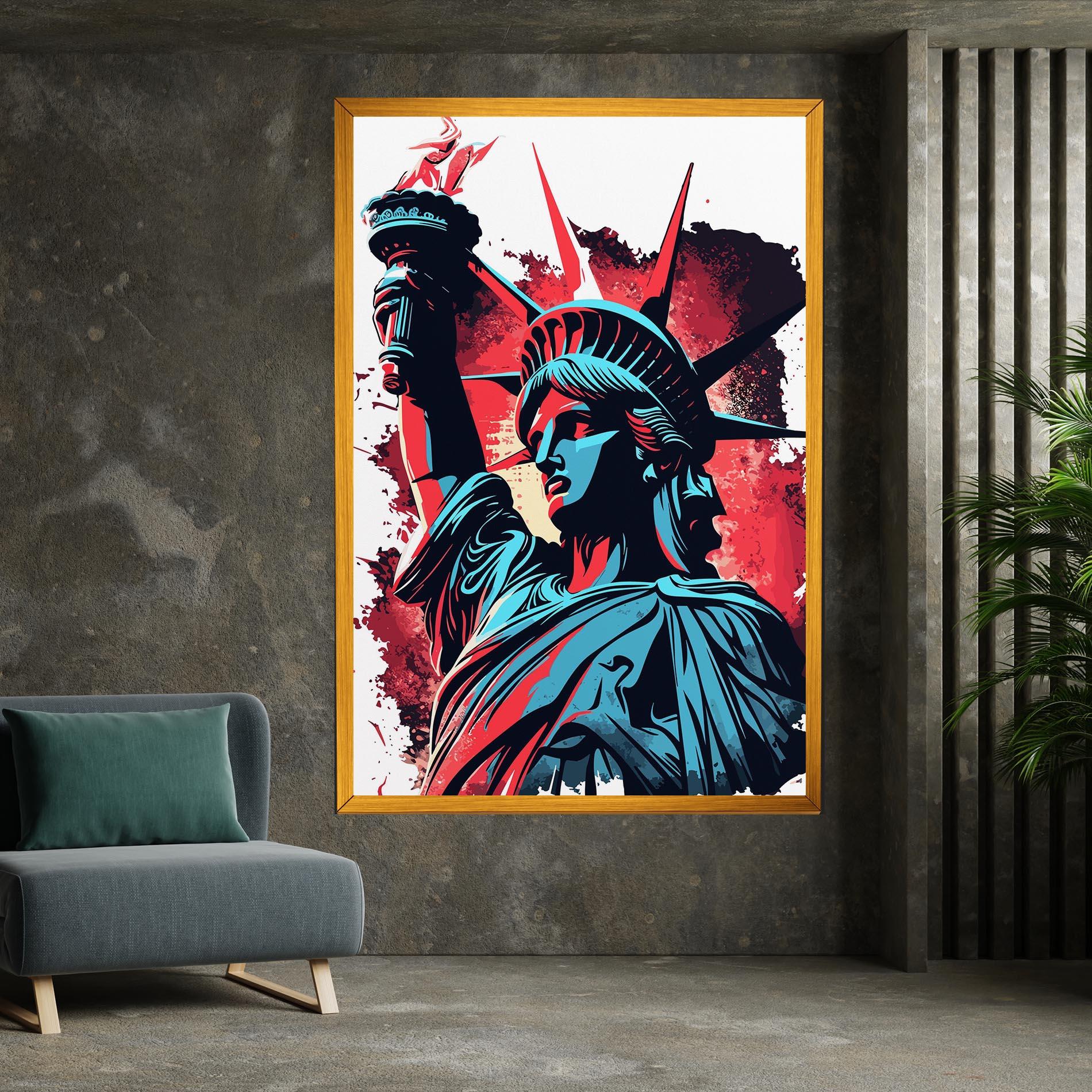 Leinwandbild Liberty Statue Art mockup 7