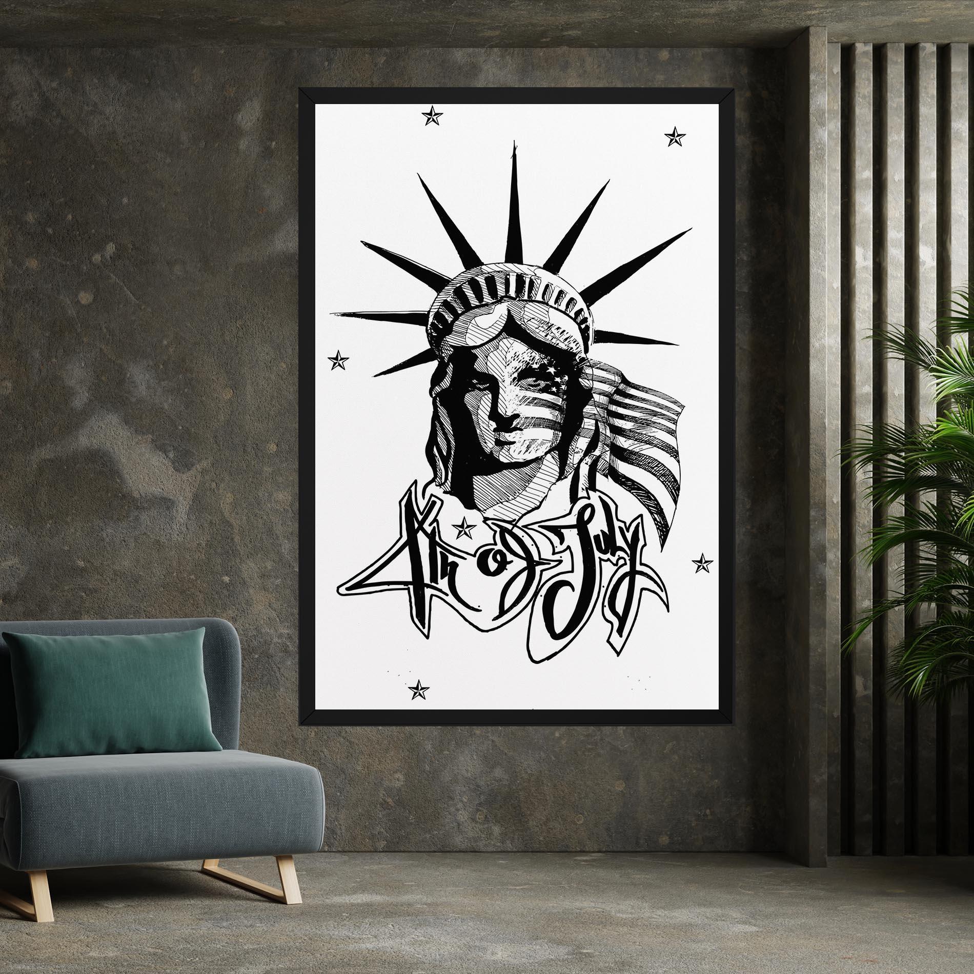 Leinwandbild Head Of Liberty Statue mockup 7