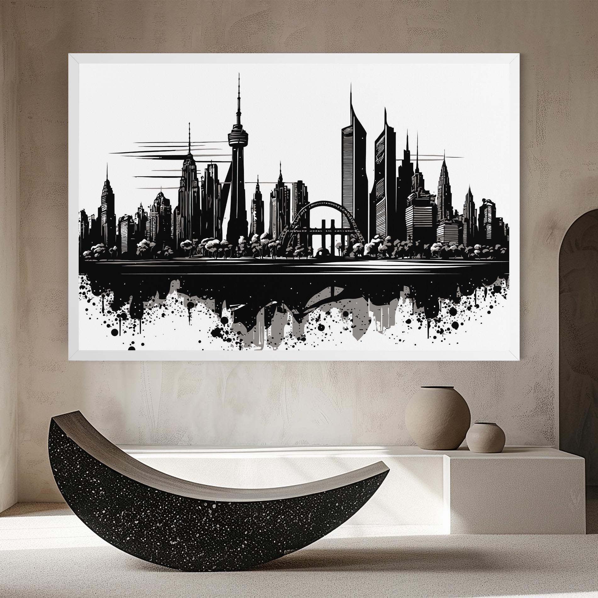 Leinwandbild Black Ink City mockup 8
