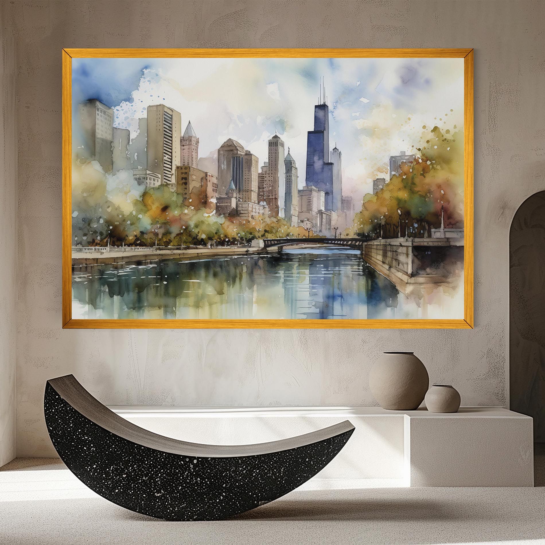 City Skyline Painting mockup 8