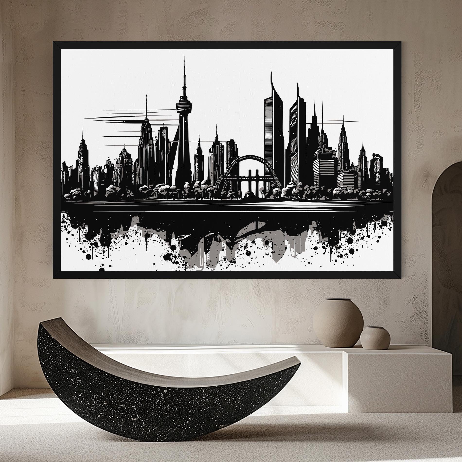 Leinwandbild Black Ink City mockup 8