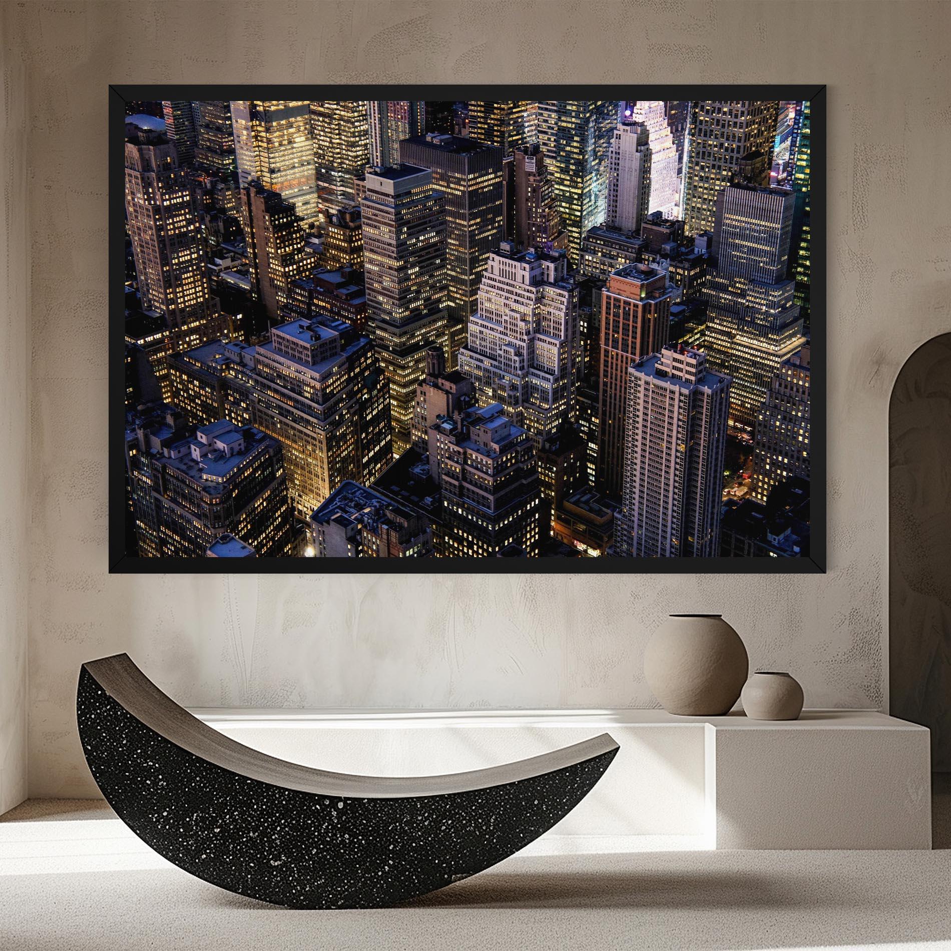 Leinwandbild Blue Gold Skylines mockup 8