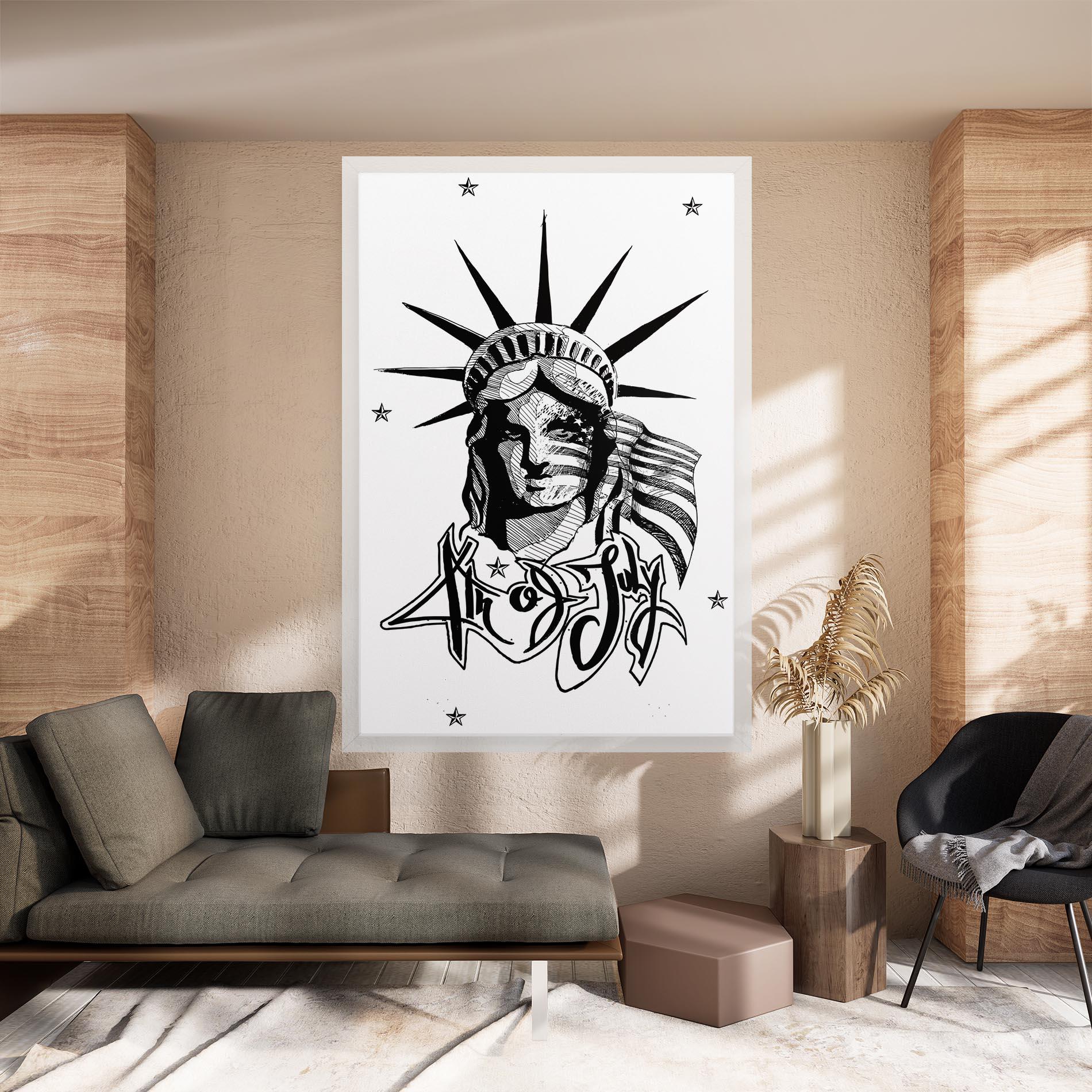 Leinwandbild Head Of Liberty Statue mockup 8