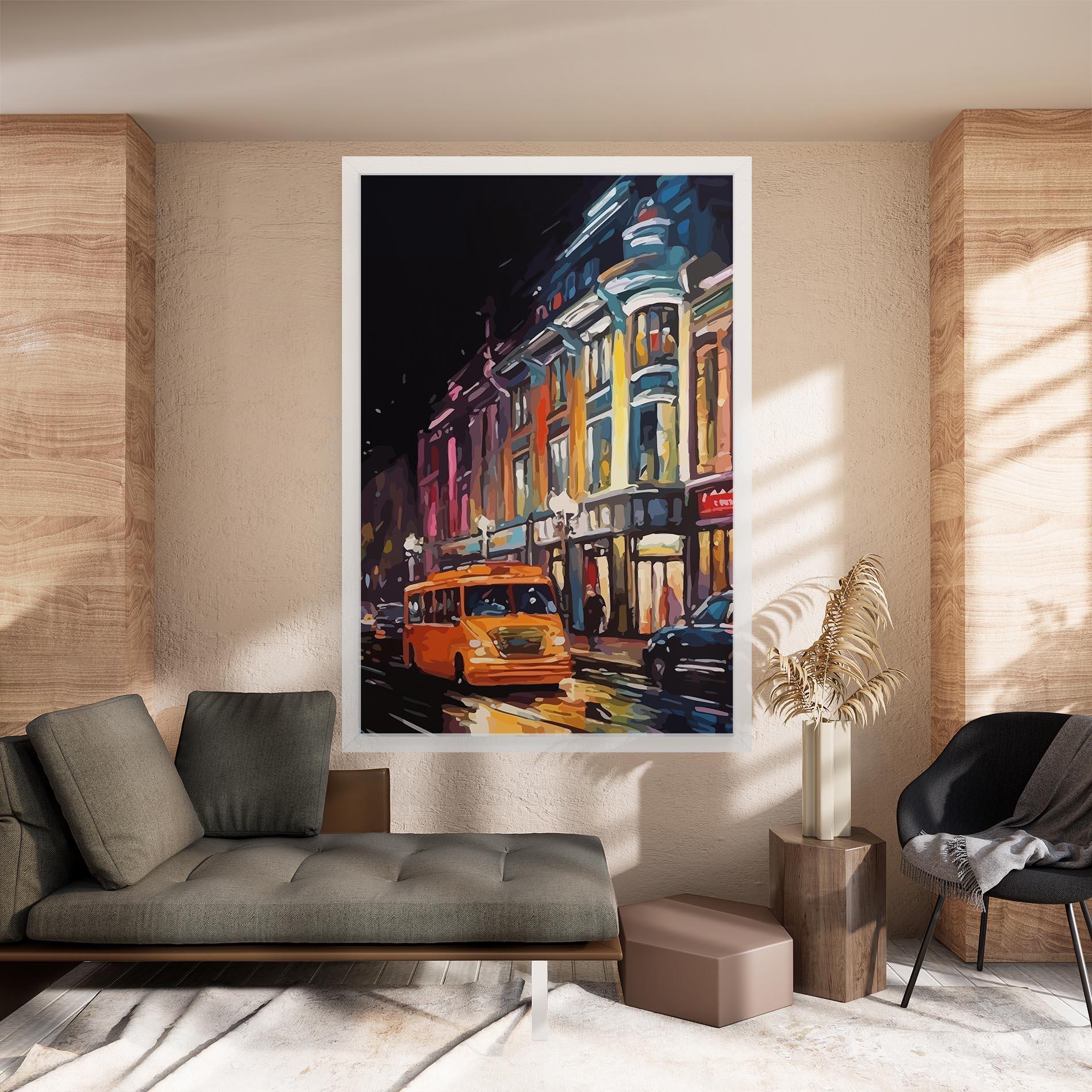 Leinwandbild Yellow Car City Art mockup 8