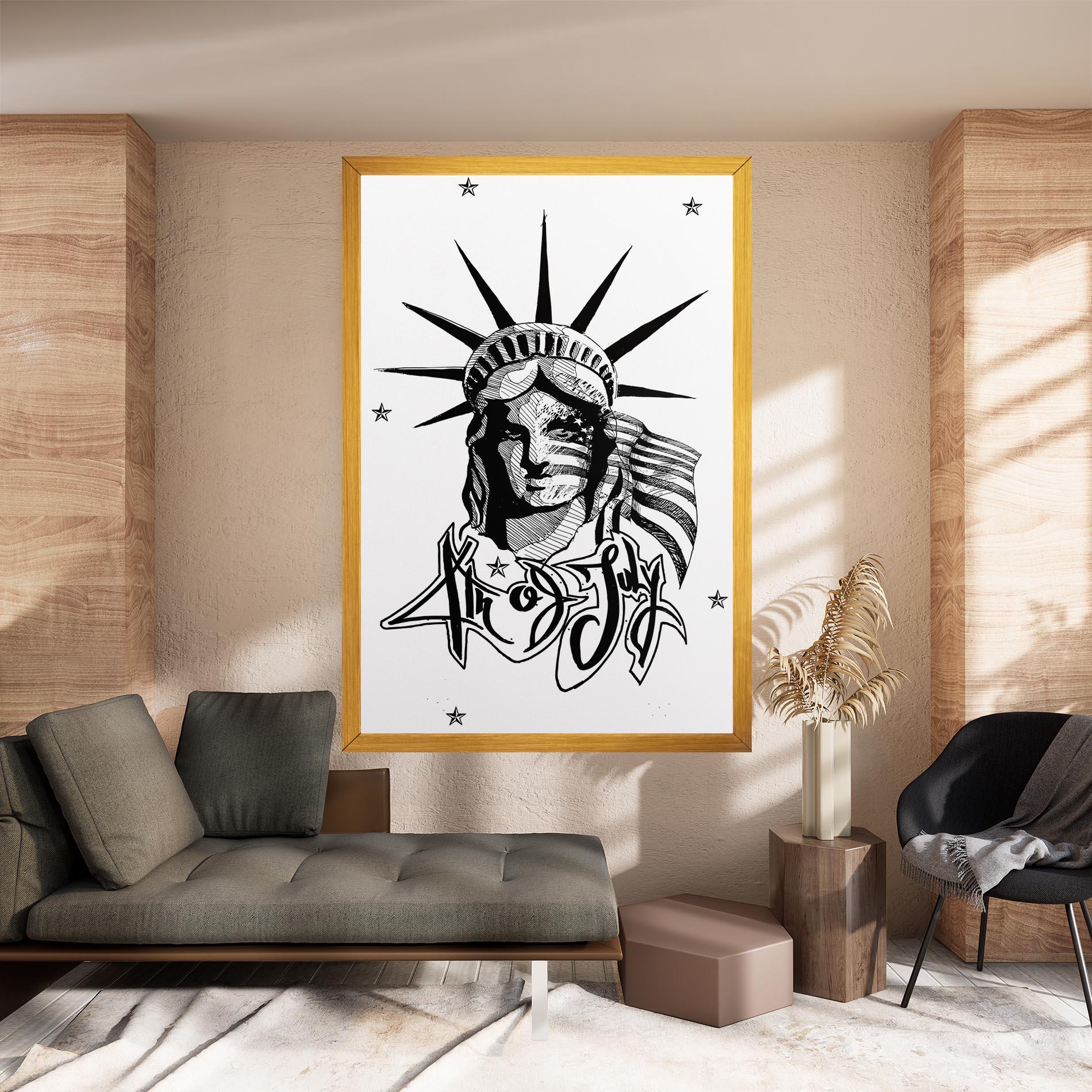 Leinwandbild Head Of Liberty Statue mockup 8