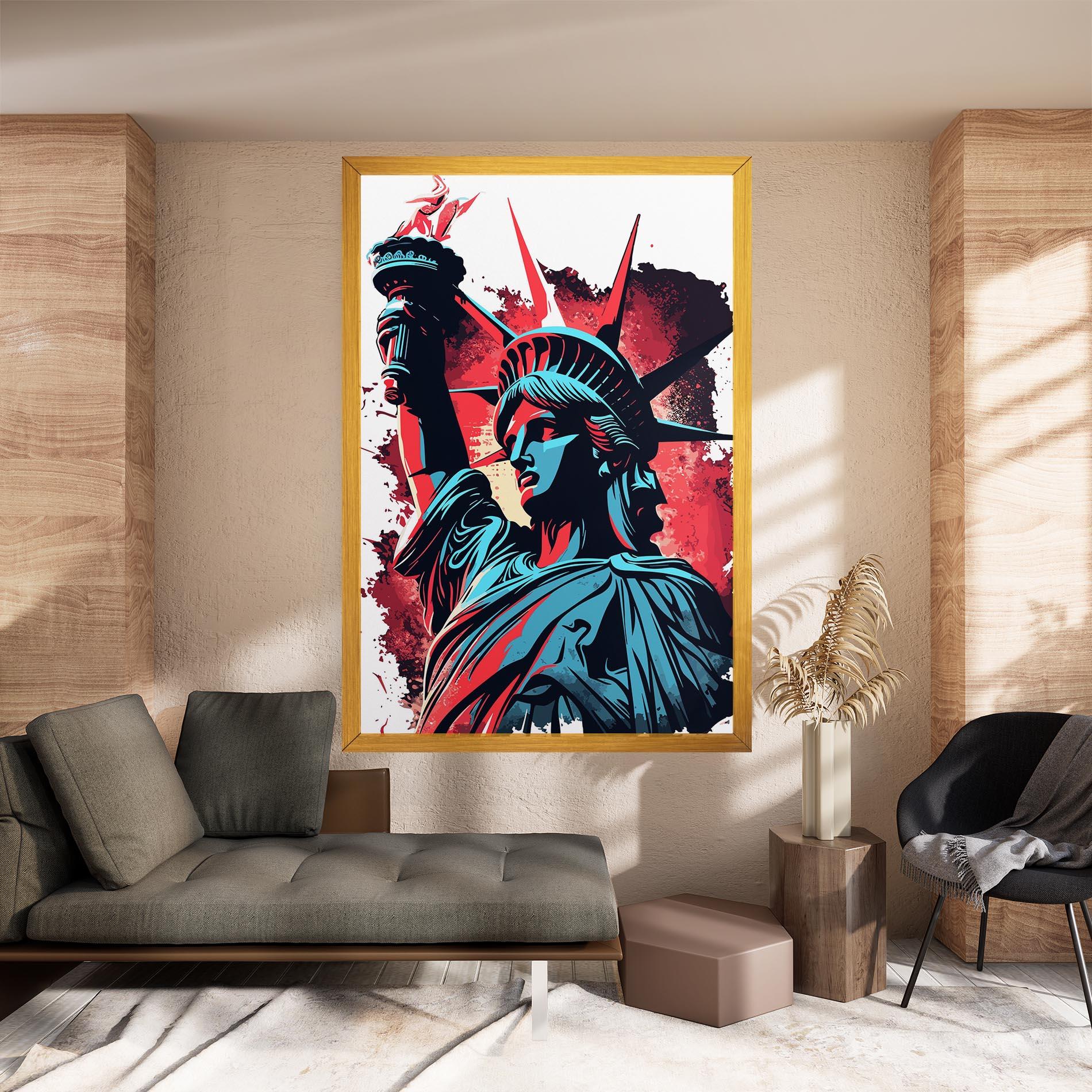 Leinwandbild Liberty Statue Art mockup 8