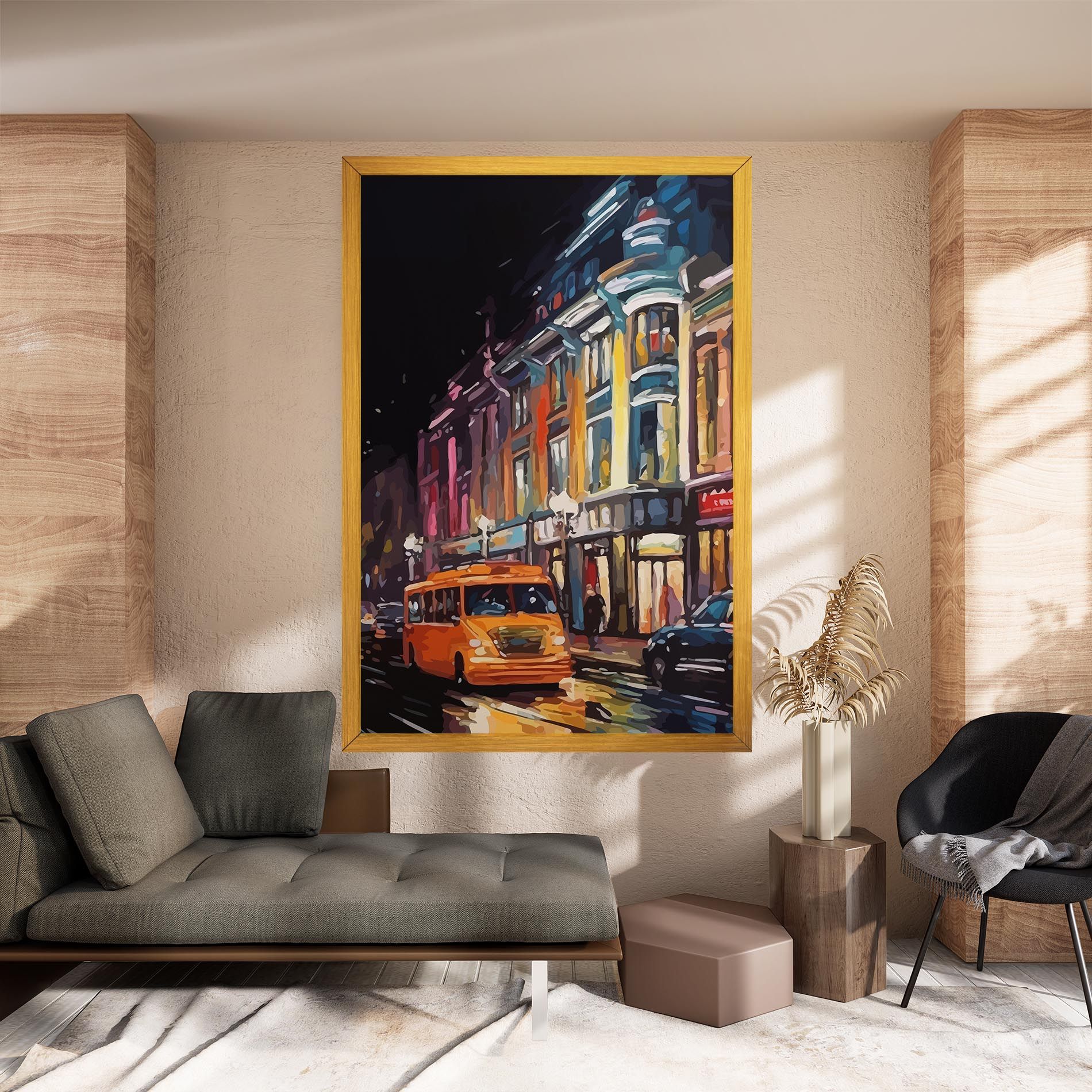 Yellow Car City Art mockup 8