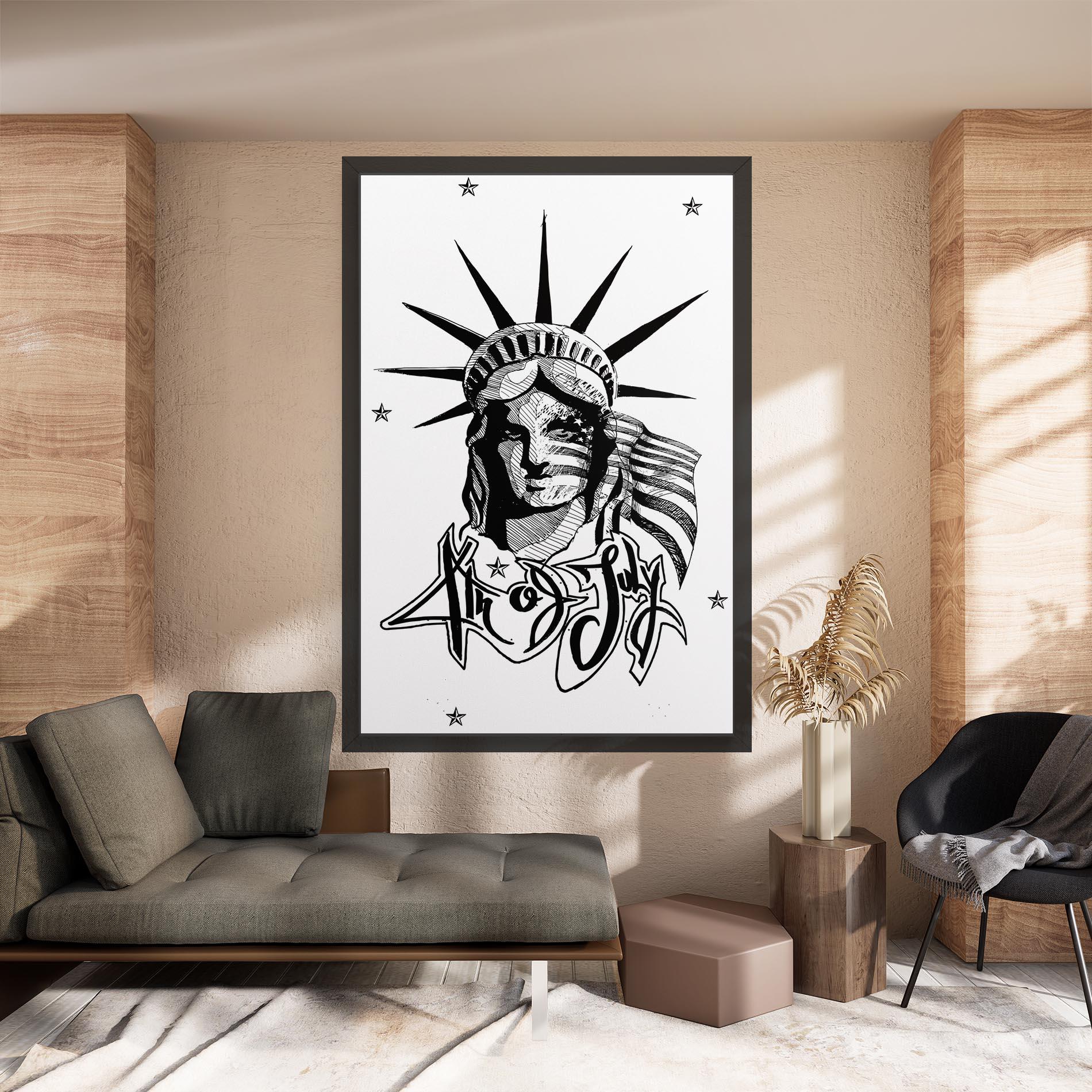 Leinwandbild Head Of Liberty Statue mockup 8
