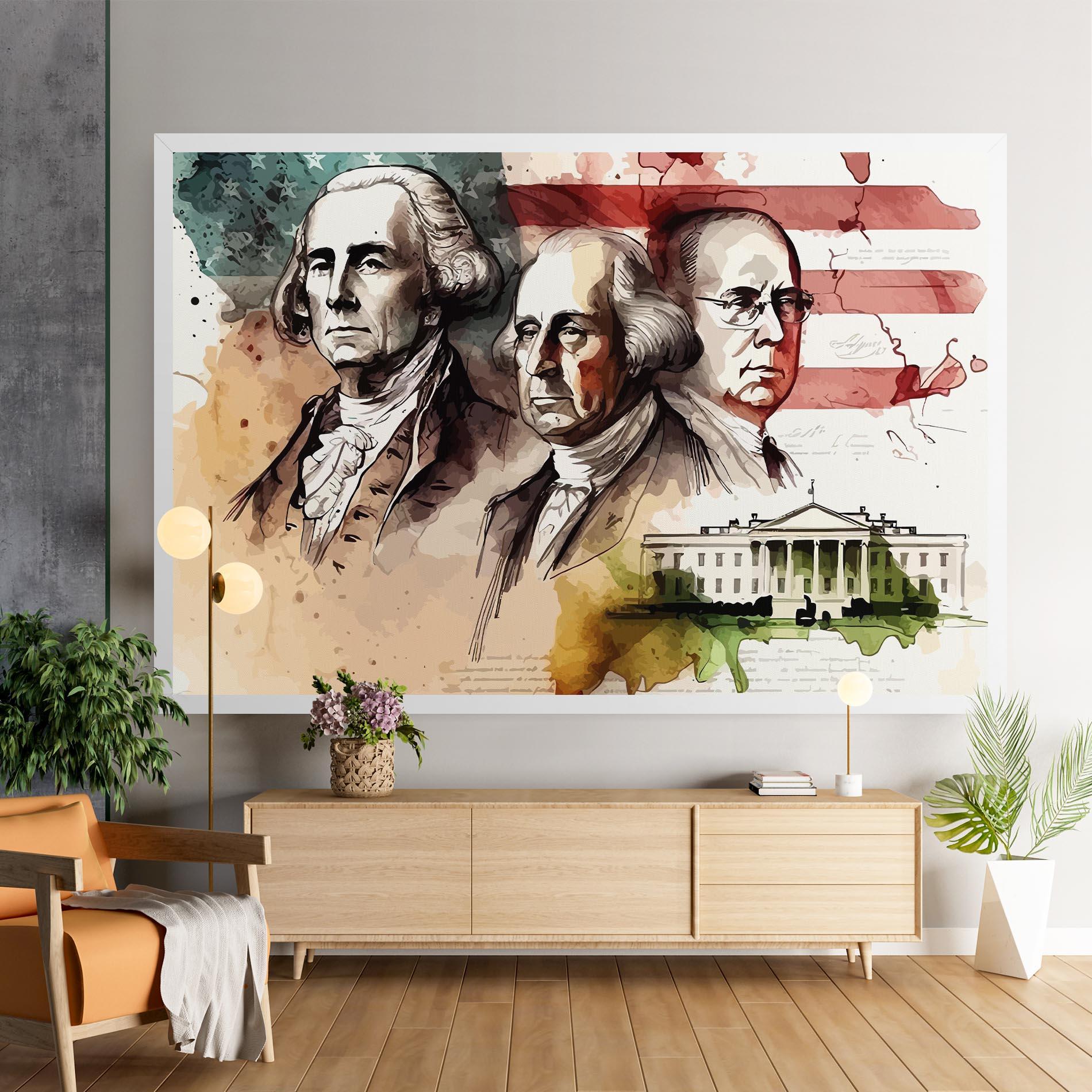 Leinwandbild American Art Flag mockup 9
