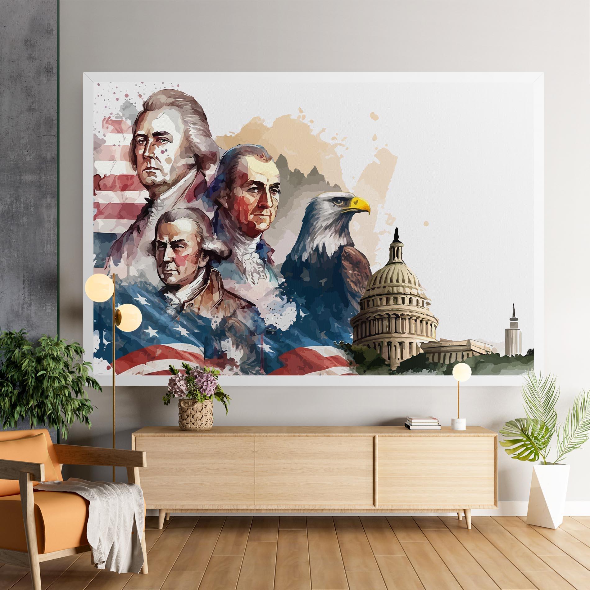 Leinwandbild American Flag Art mockup 9