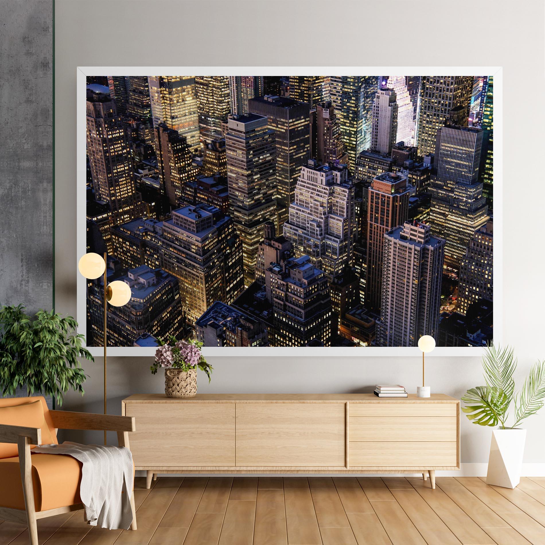 Leinwandbild Blue Gold Skylines mockup 9