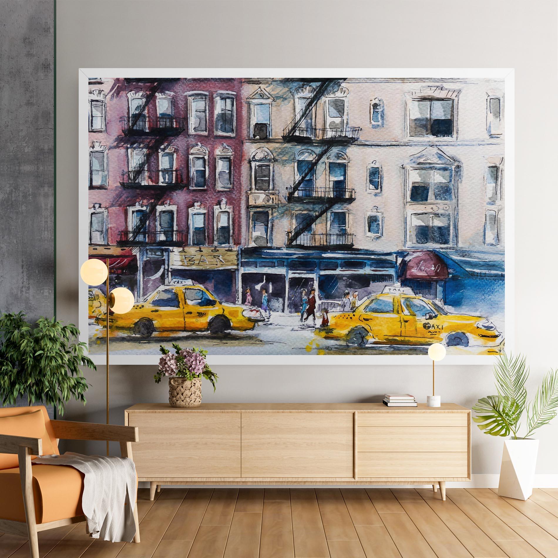 Leinwandbild Newyork Taxi mockup 9