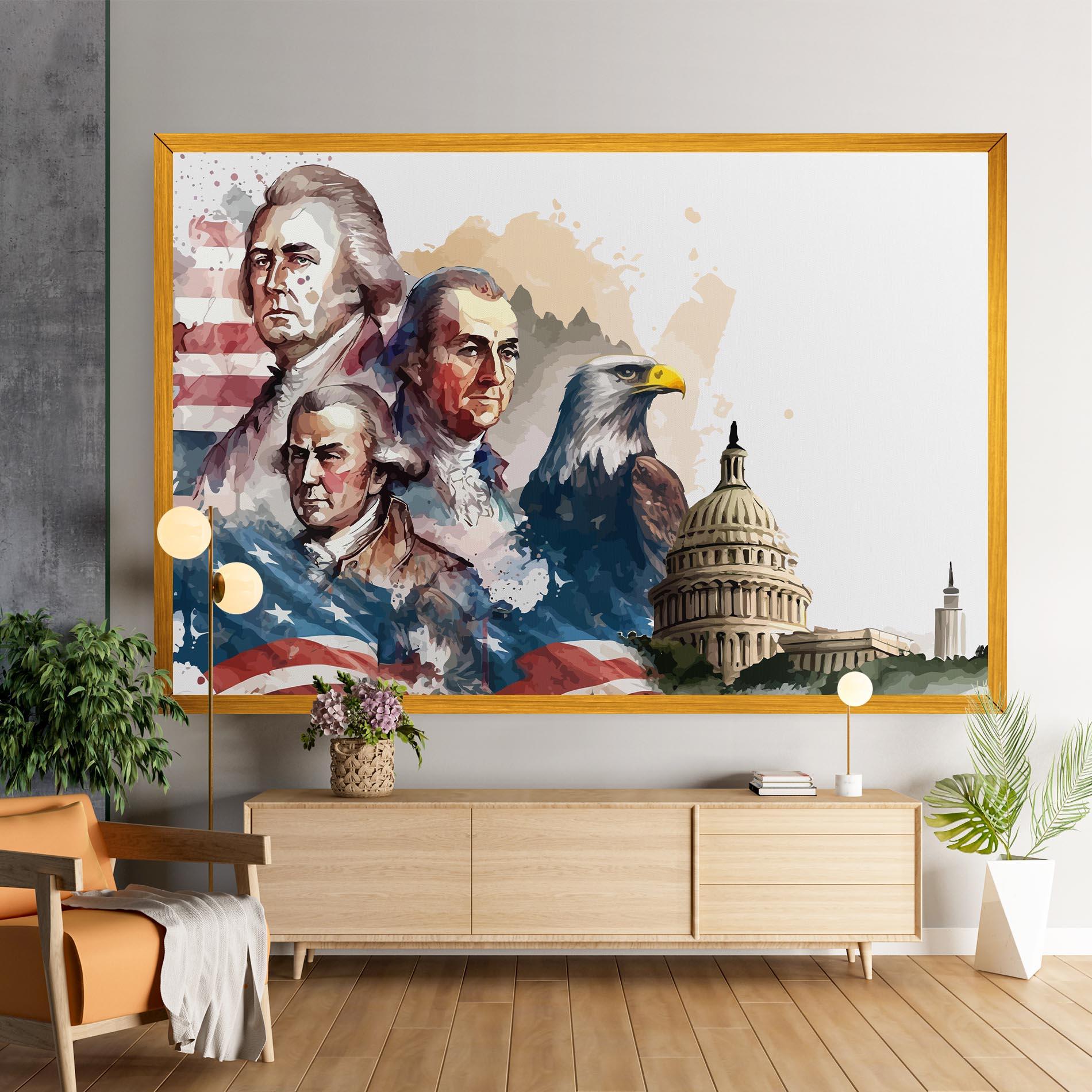 Leinwandbild American Flag Art mockup 9