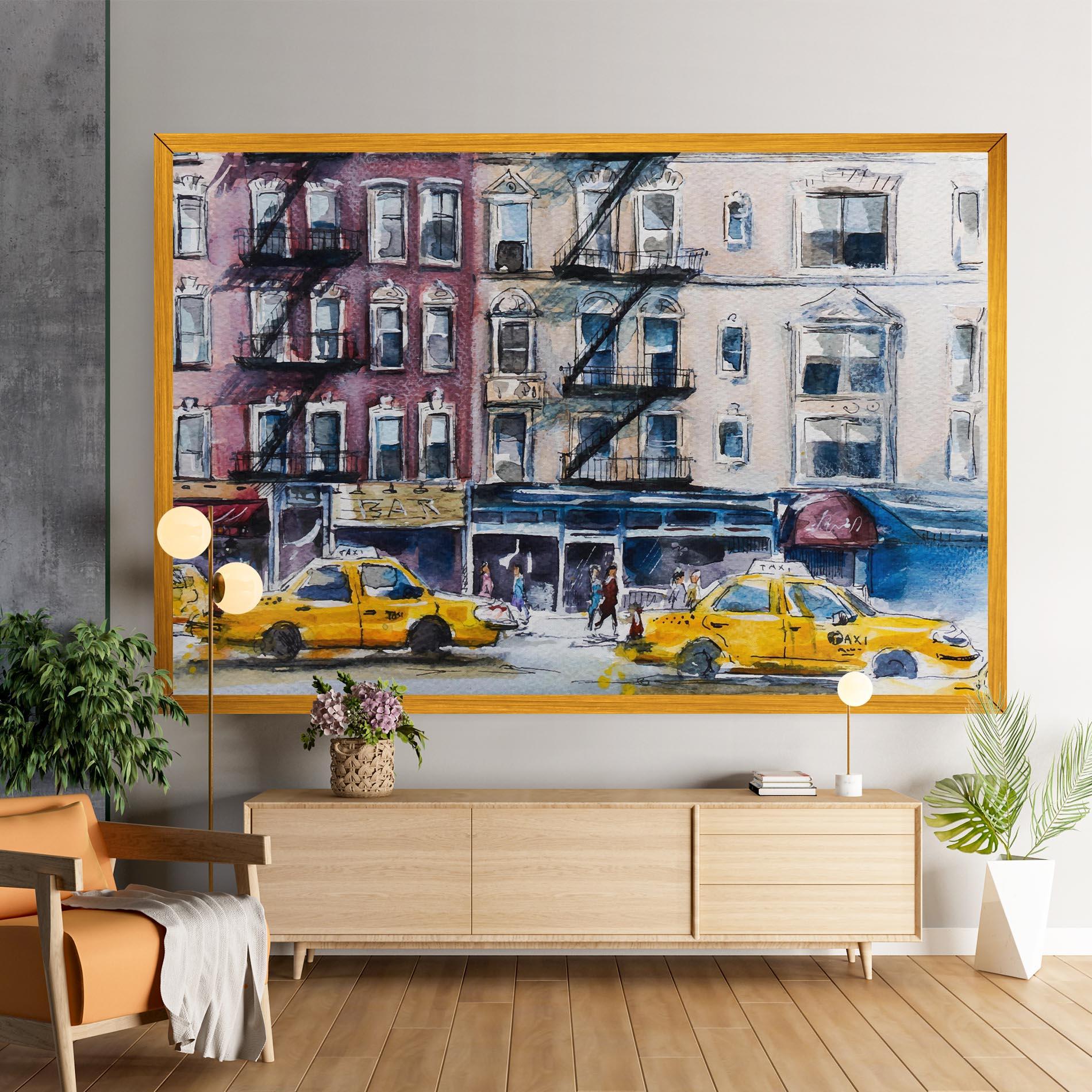 Leinwandbild Newyork Taxi mockup 9