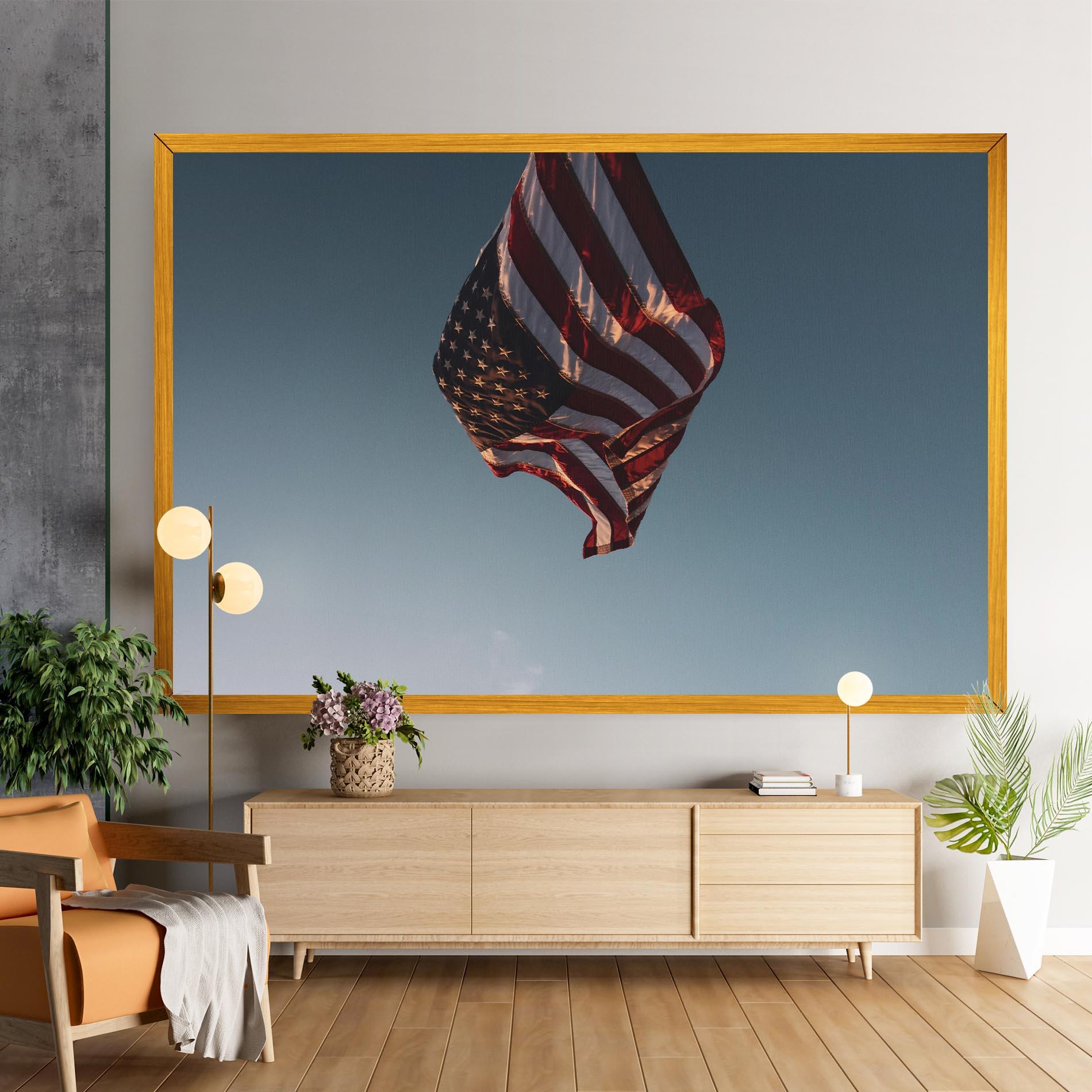 Leinwandbild Usa Flag mockup 9
