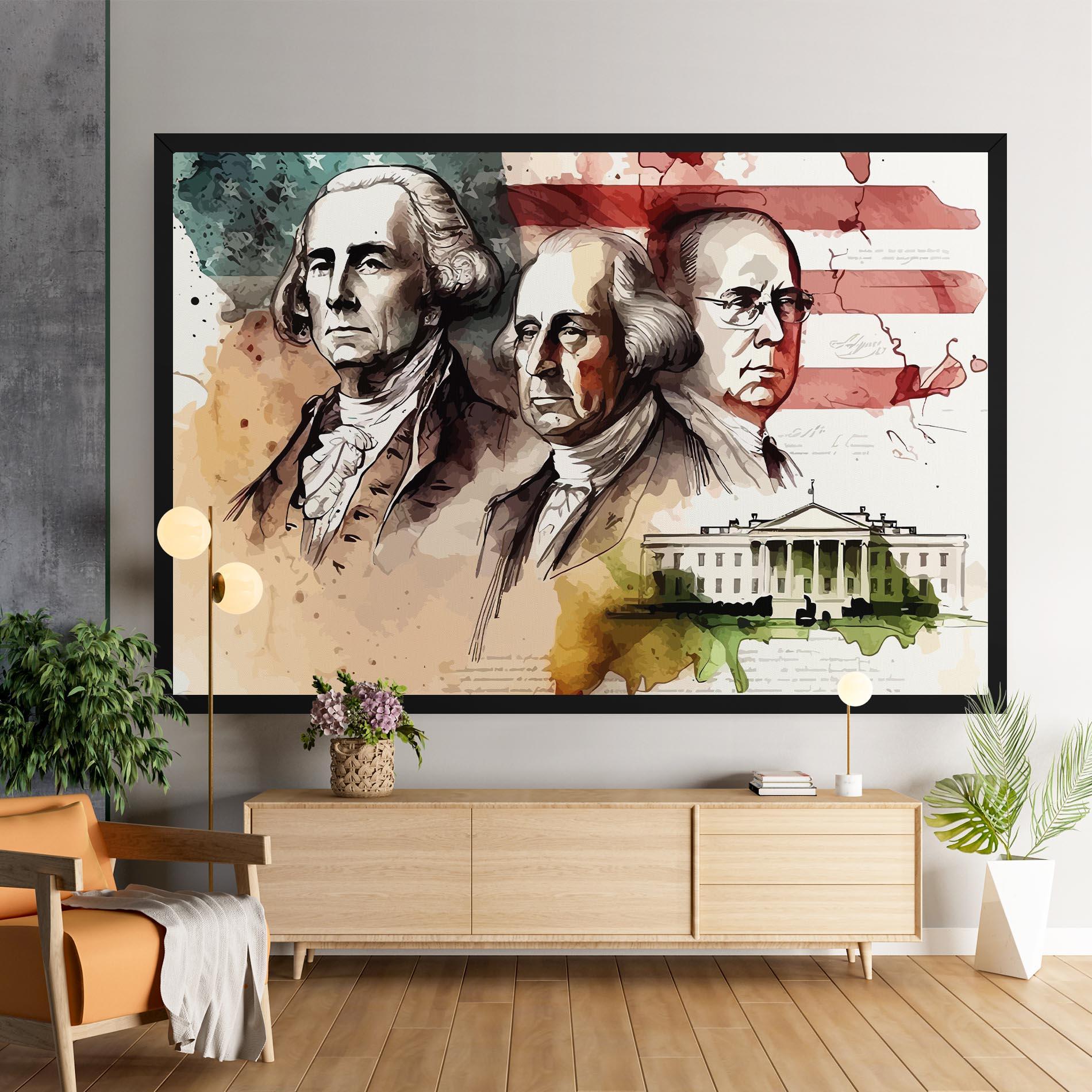 Leinwandbild American Art Flag mockup 9