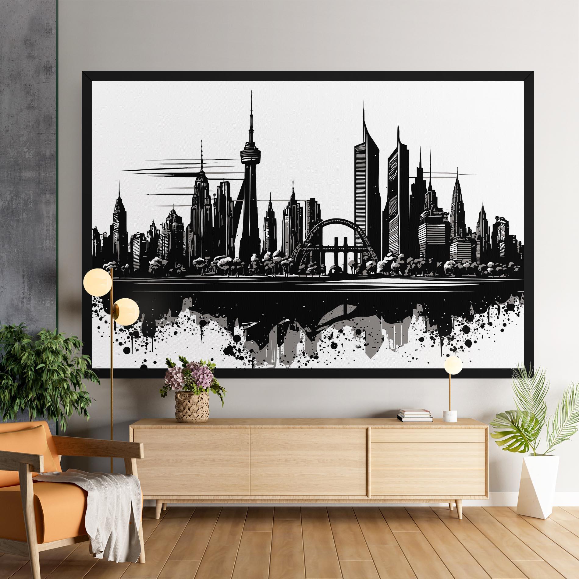 Leinwandbild Black Ink City mockup 9