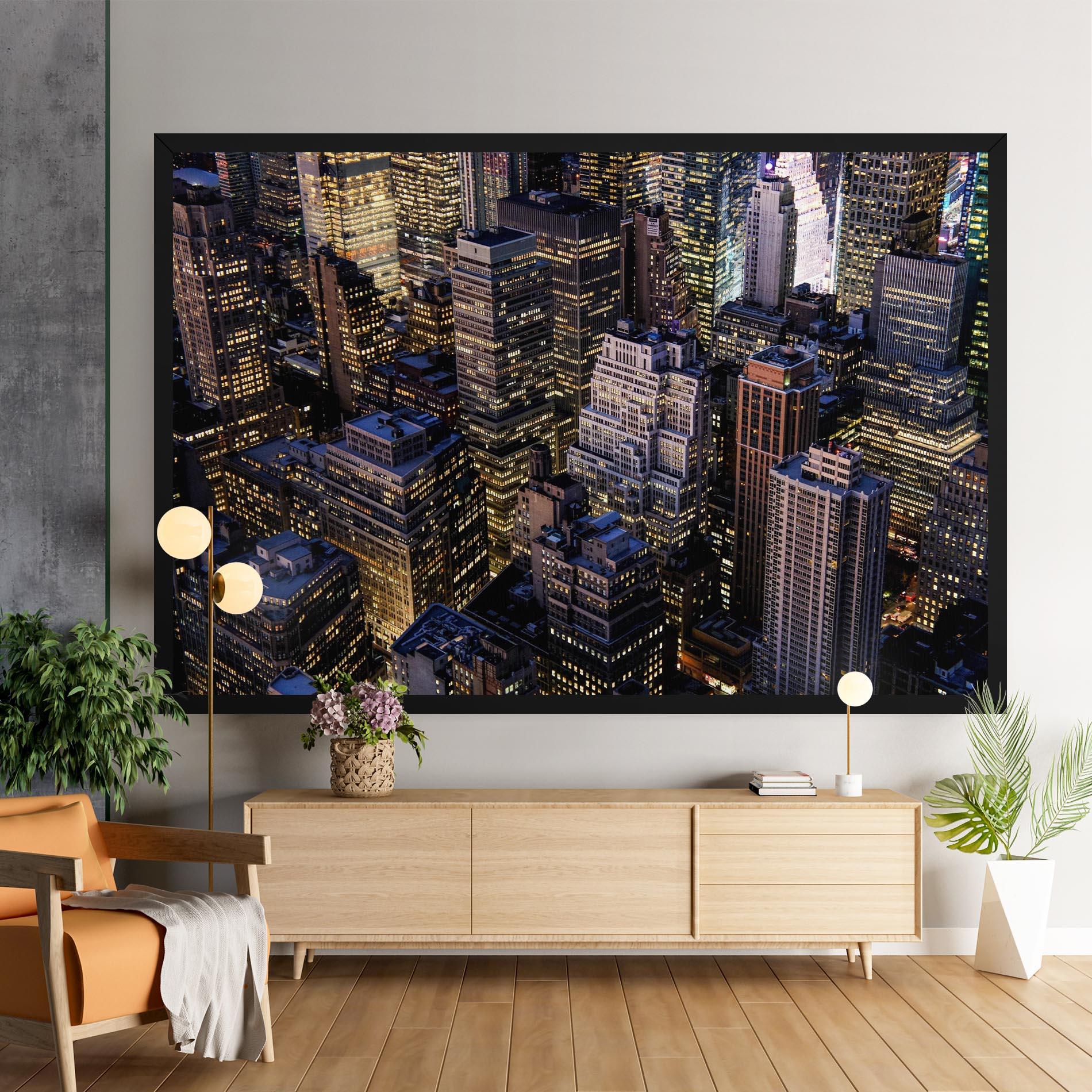 Leinwandbild Blue Gold Skylines mockup 9