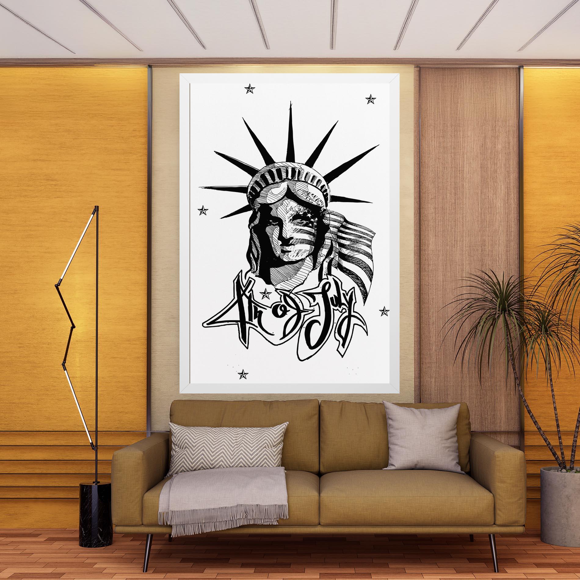 Leinwandbild Head Of Liberty Statue mockup 9