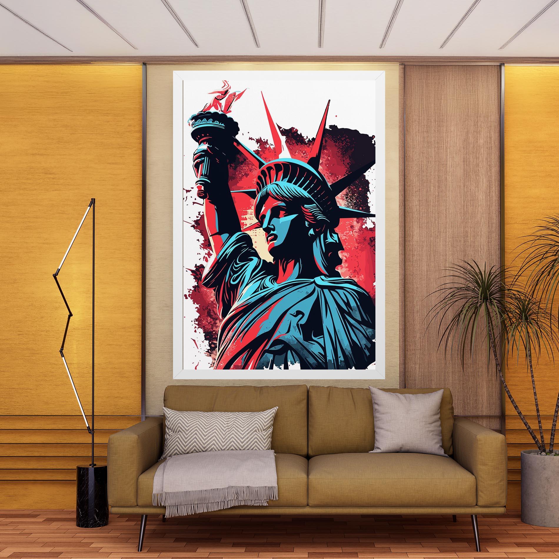 Leinwandbild Liberty Statue Art mockup 9