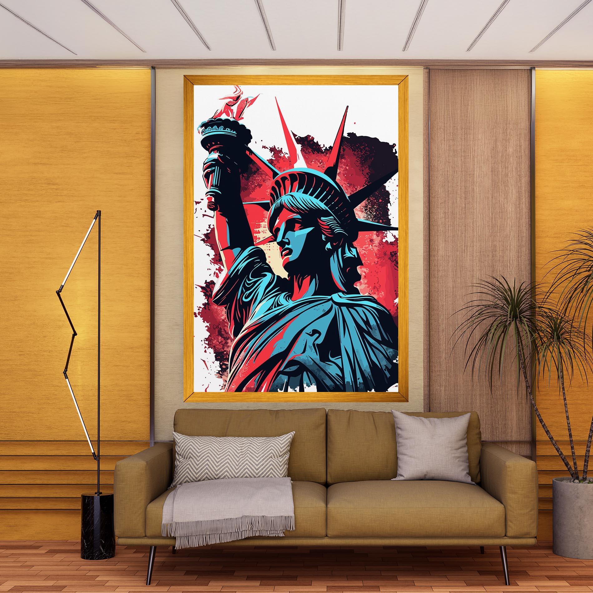 Leinwandbild Liberty Statue Art mockup 9