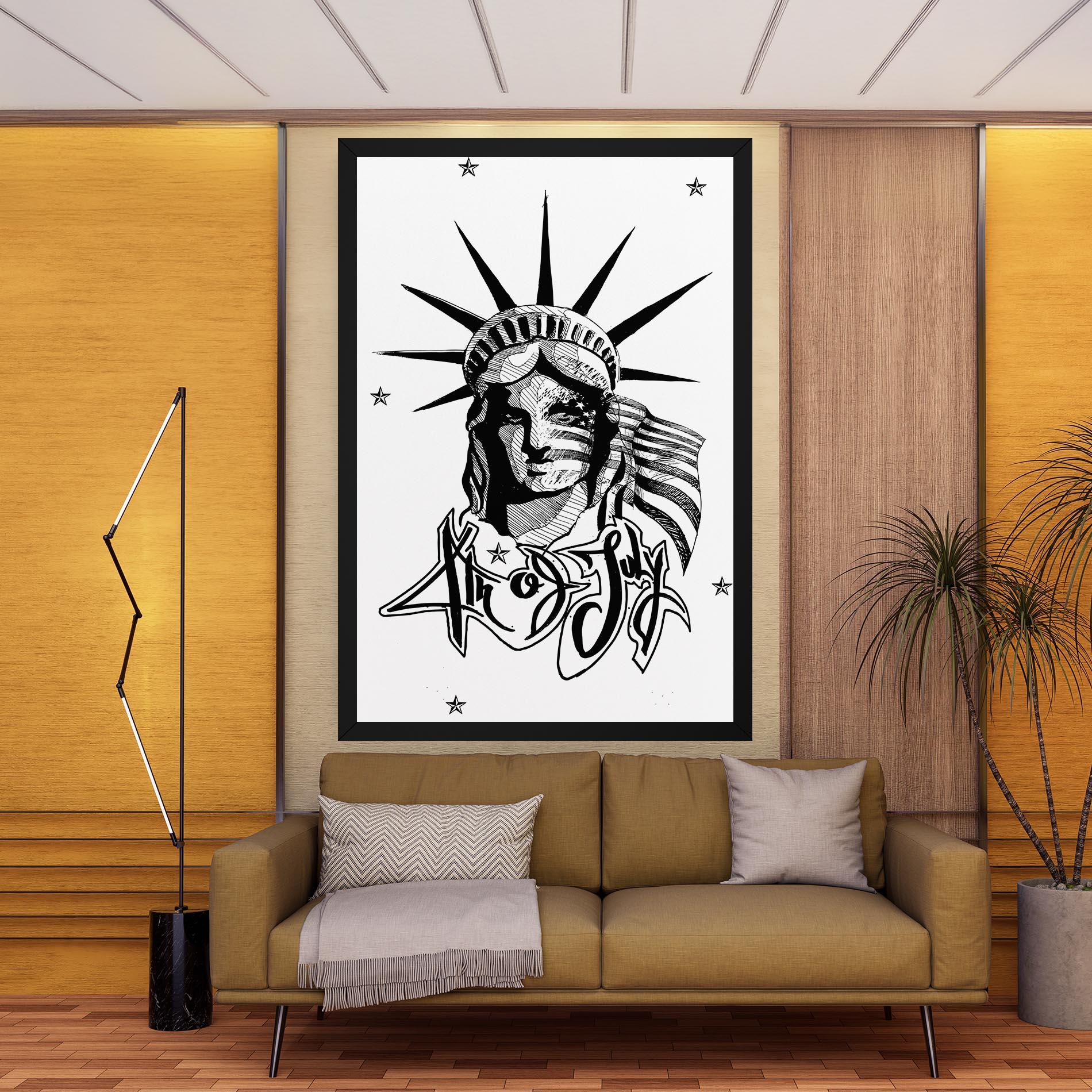Leinwandbild Head Of Liberty Statue mockup 9