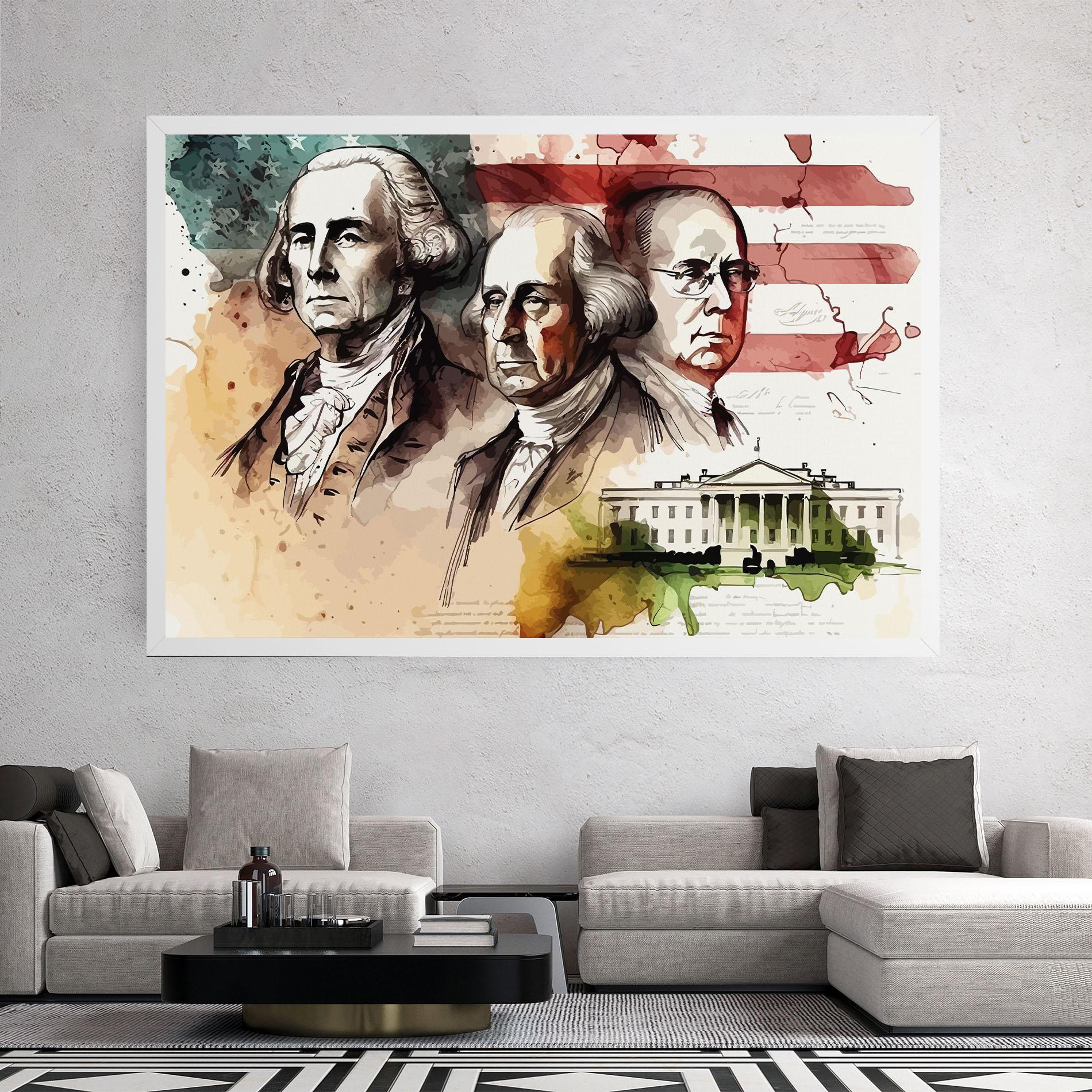 Leinwandbild American Art Flag mockup 2