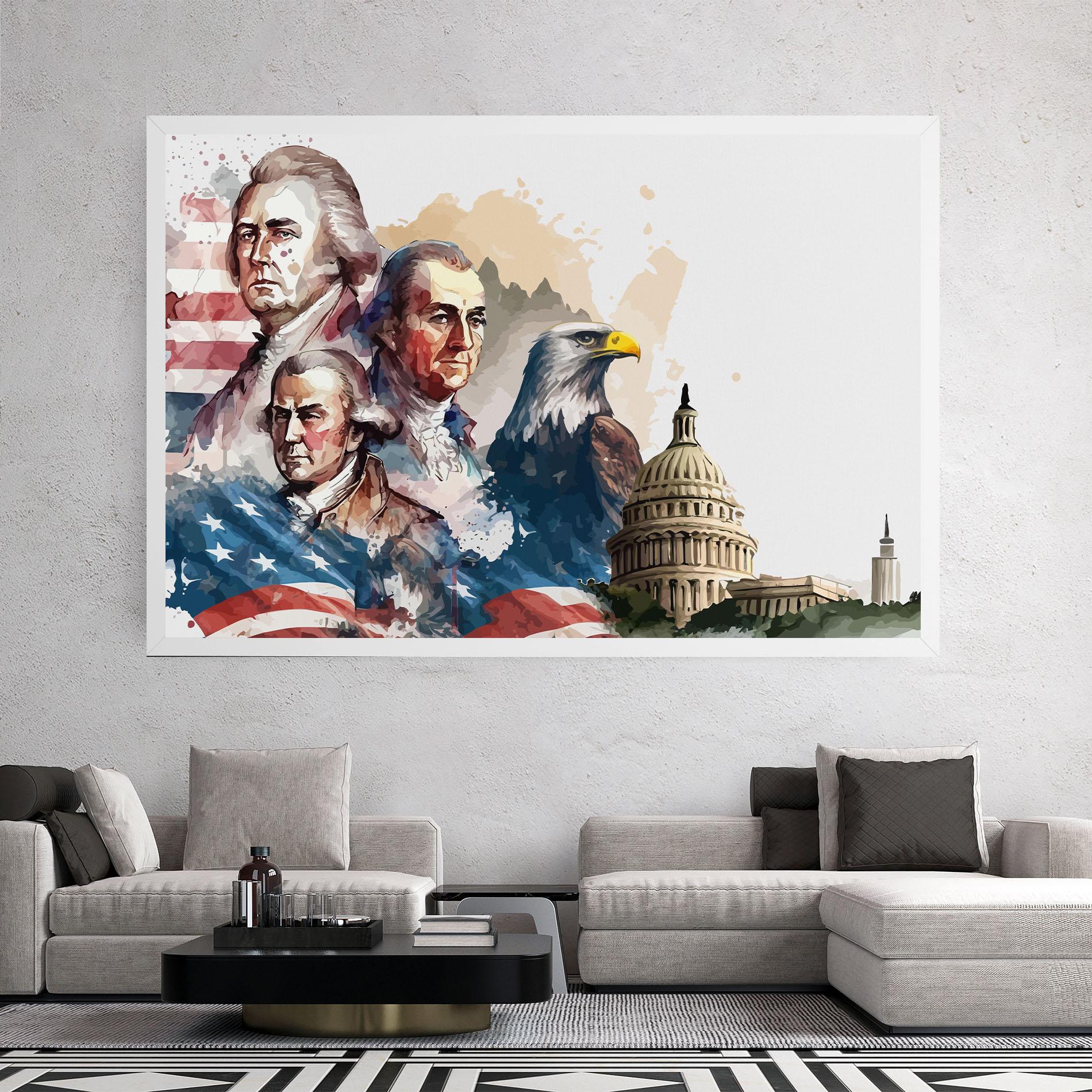 Leinwandbild American Flag Art mockup 2