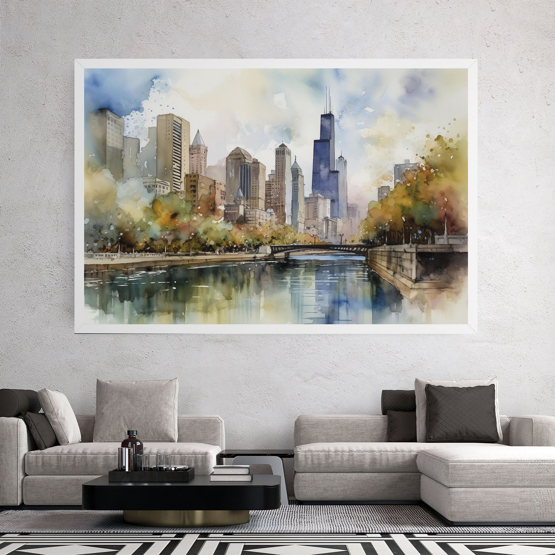 City Skyline Painting mockup 2