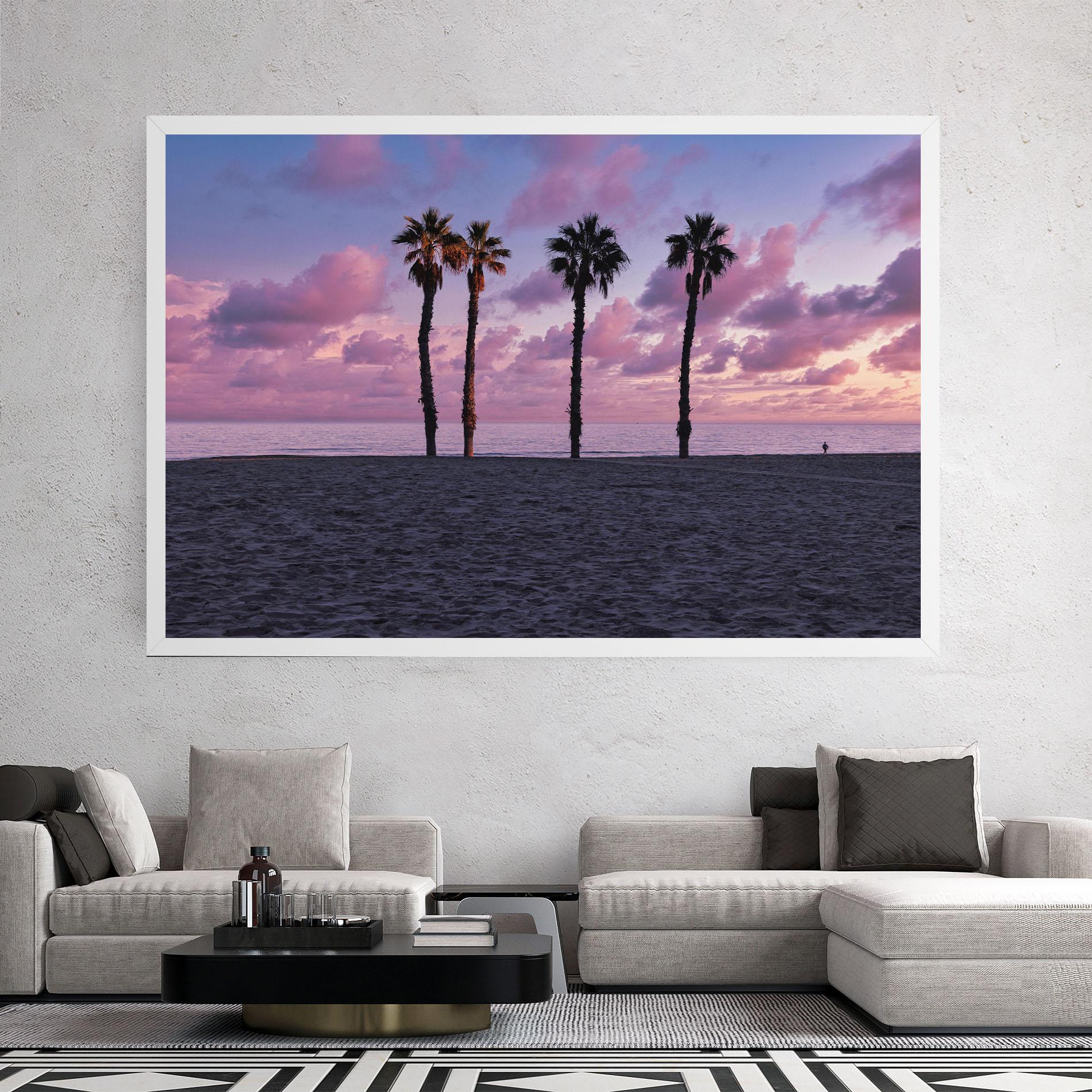 Leinwandbild Palm Trees Beach mockup 2