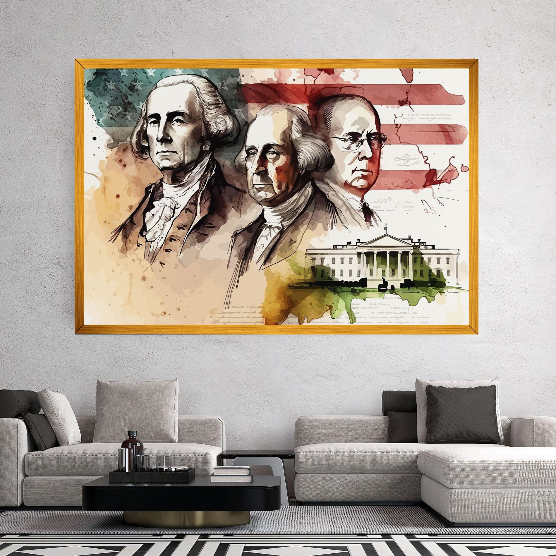 Leinwandbild American Art Flag mockup 2