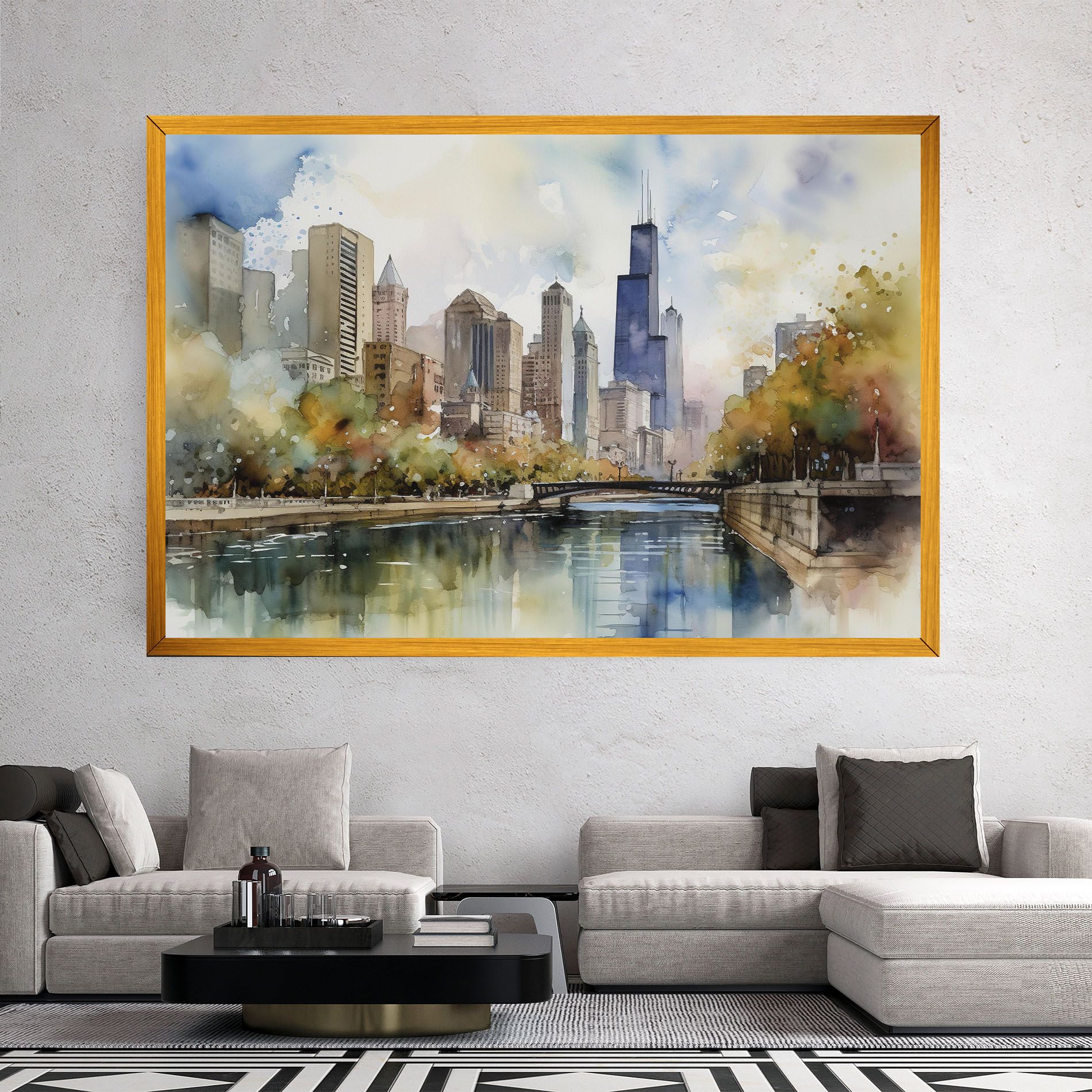 City Skyline Painting mockup 2