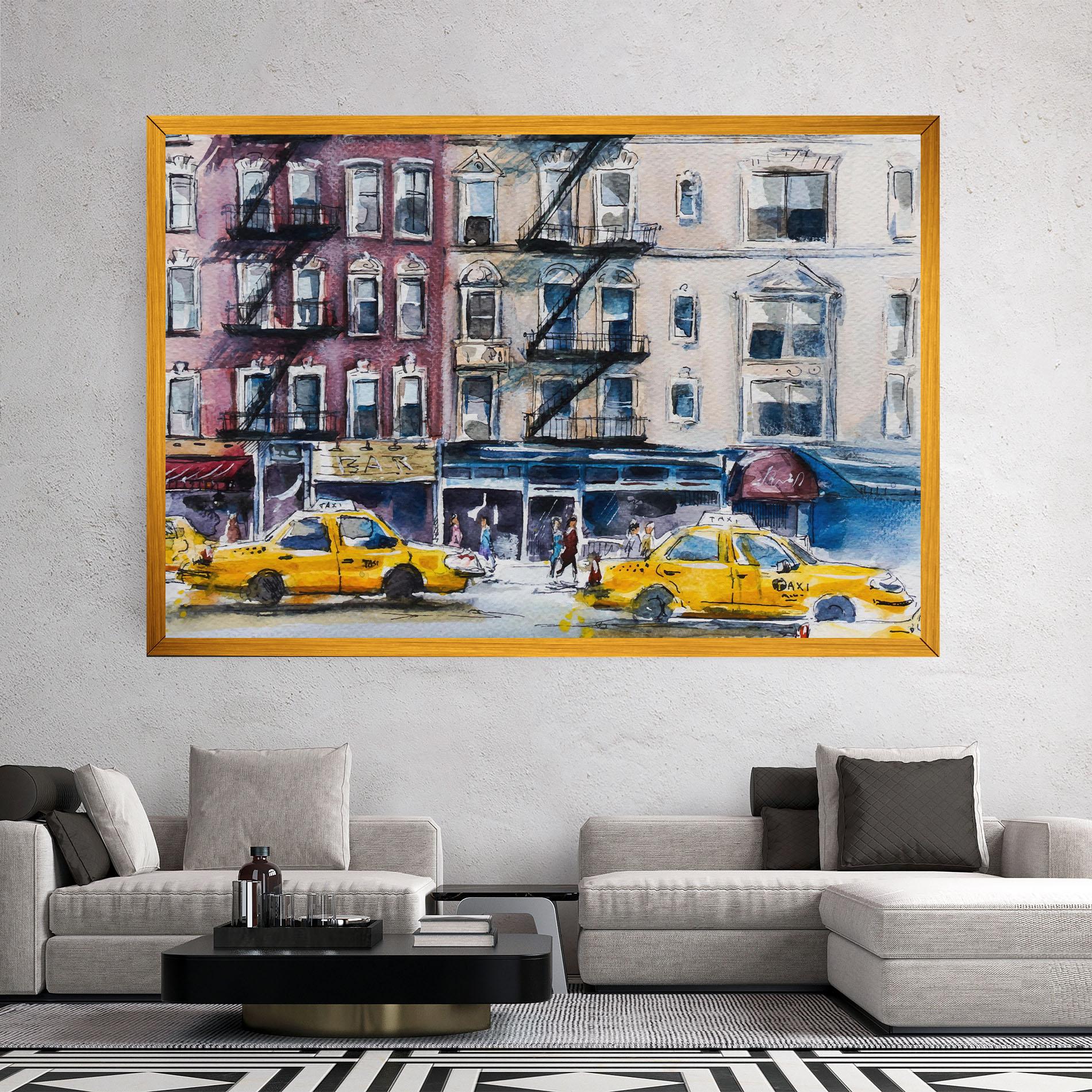 Leinwandbild Newyork Taxi mockup 2
