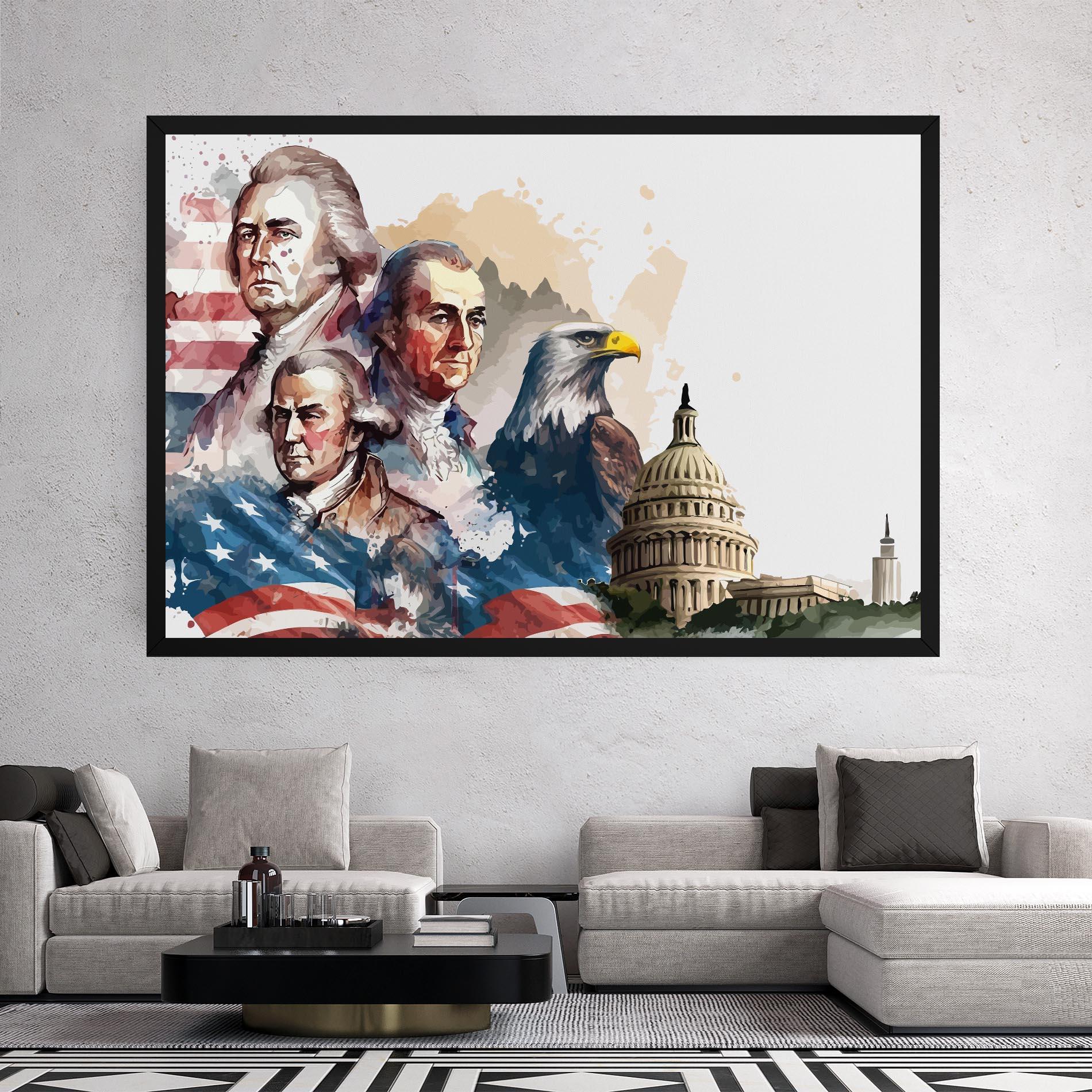 Leinwandbild American Flag Art mockup 2