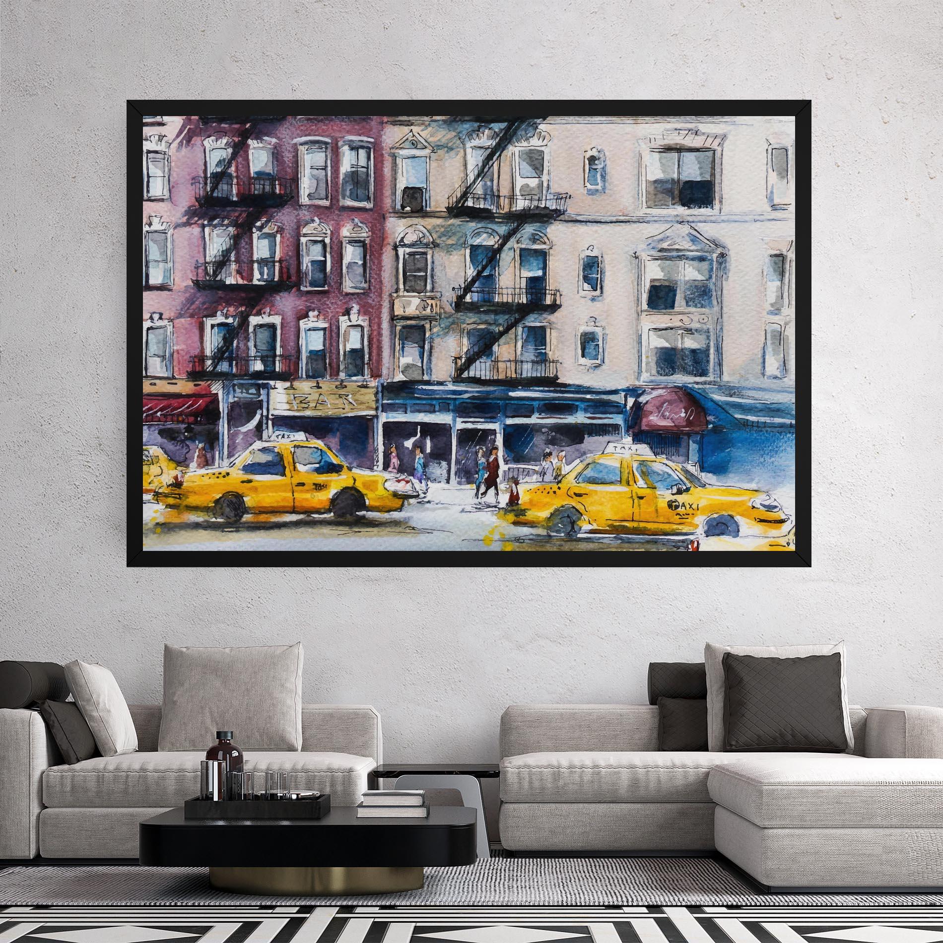 Leinwandbild Newyork Taxi mockup 2
