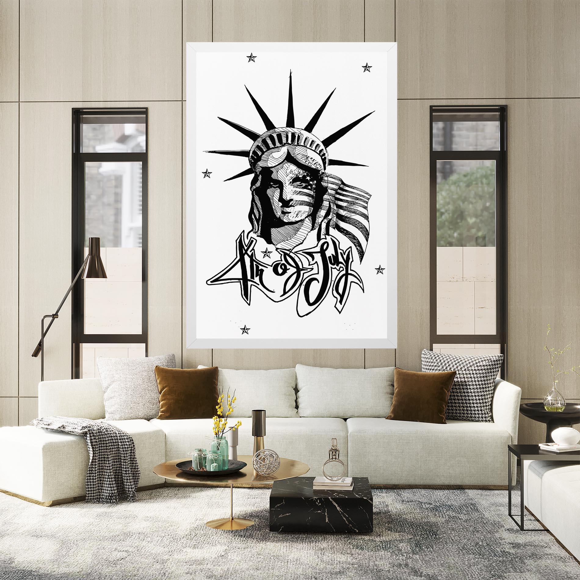 Leinwandbild Head Of Liberty Statue mockup 2